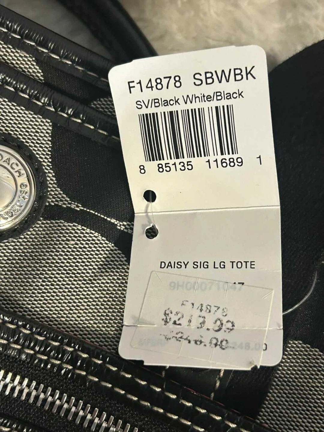 Coach Daisy Signature LG Tote SV/Black White/Black - photo 3