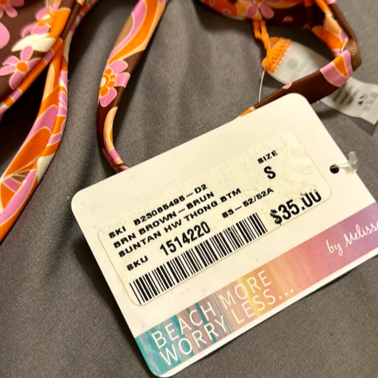 BNWT Skinnydip Bikini Thong Bottoms Floral Hippie Pattern - photo 4