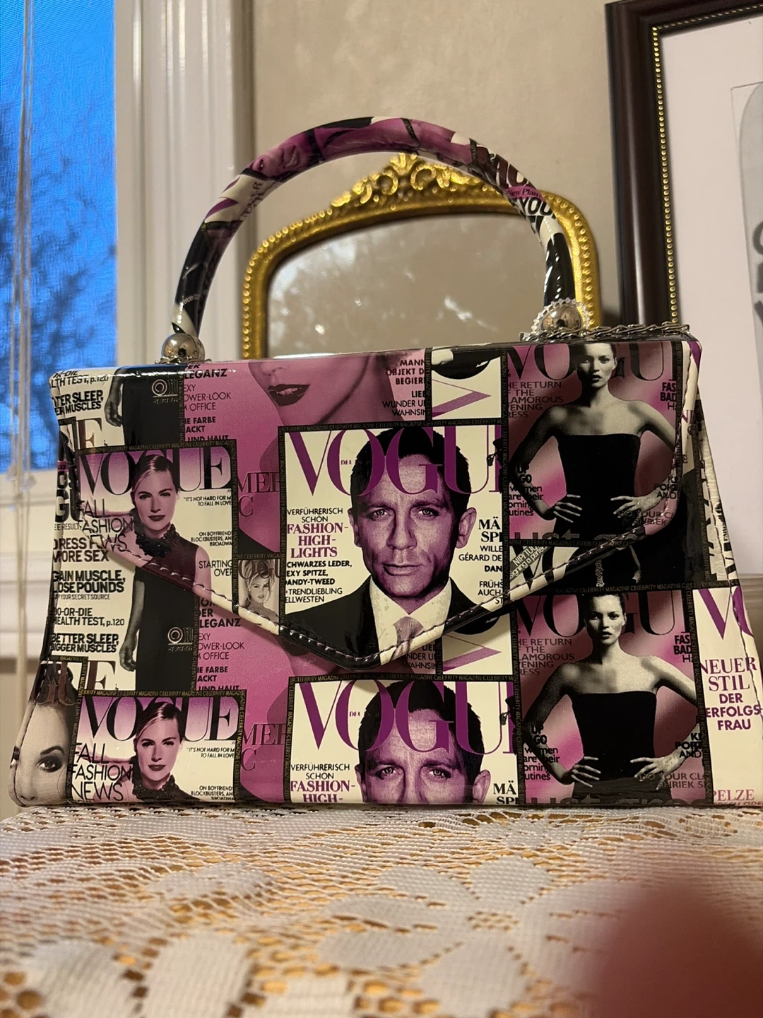 Vogue Magazine Cover Print Handbag