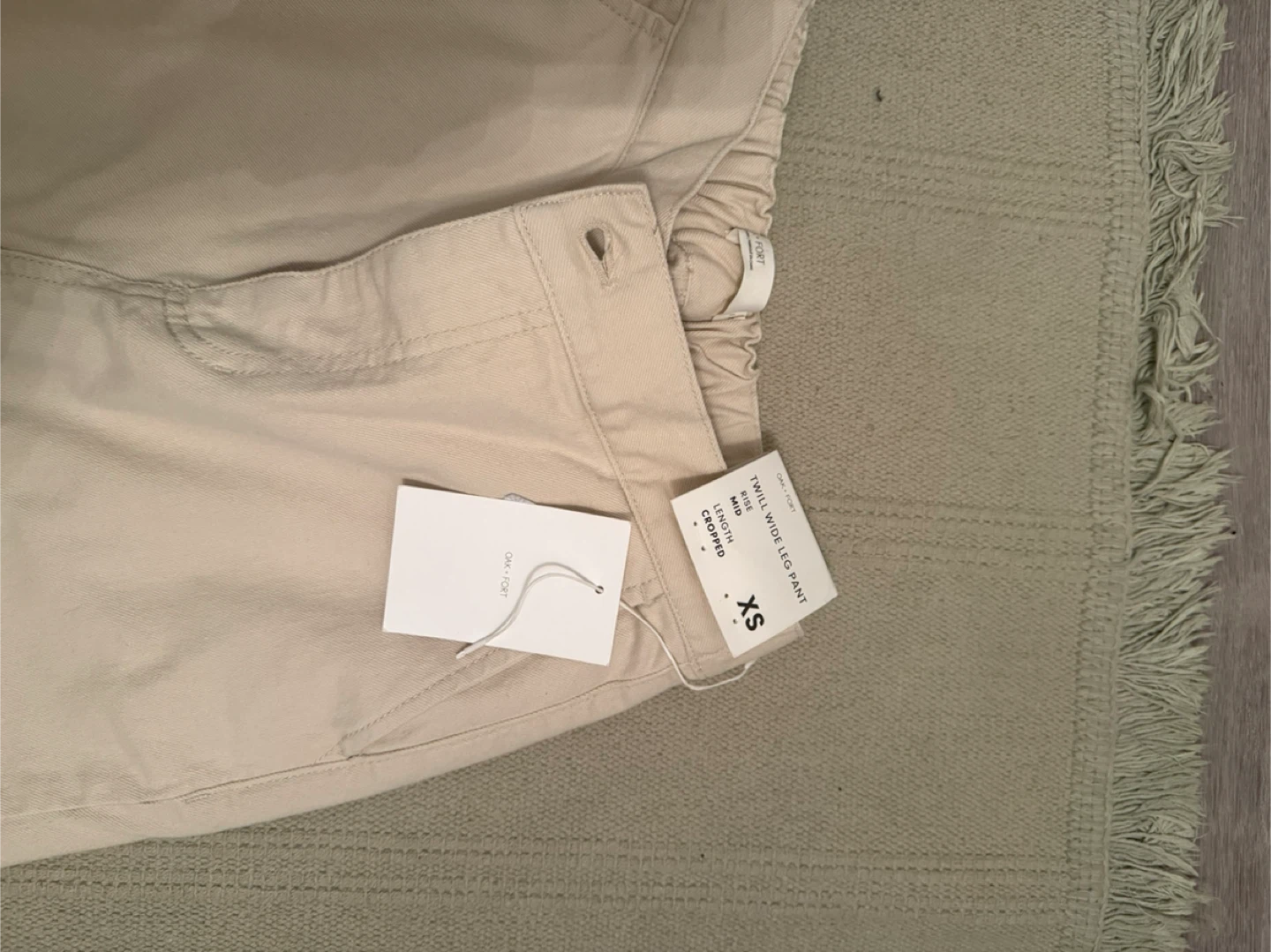 NEW Oak & Fort Twill Pants - Cream - XS