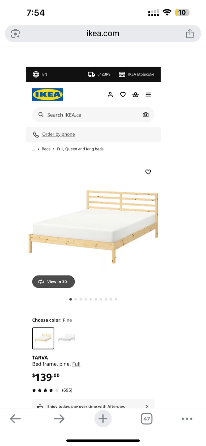 IKEA TARVA Full Bed Frame, Pine