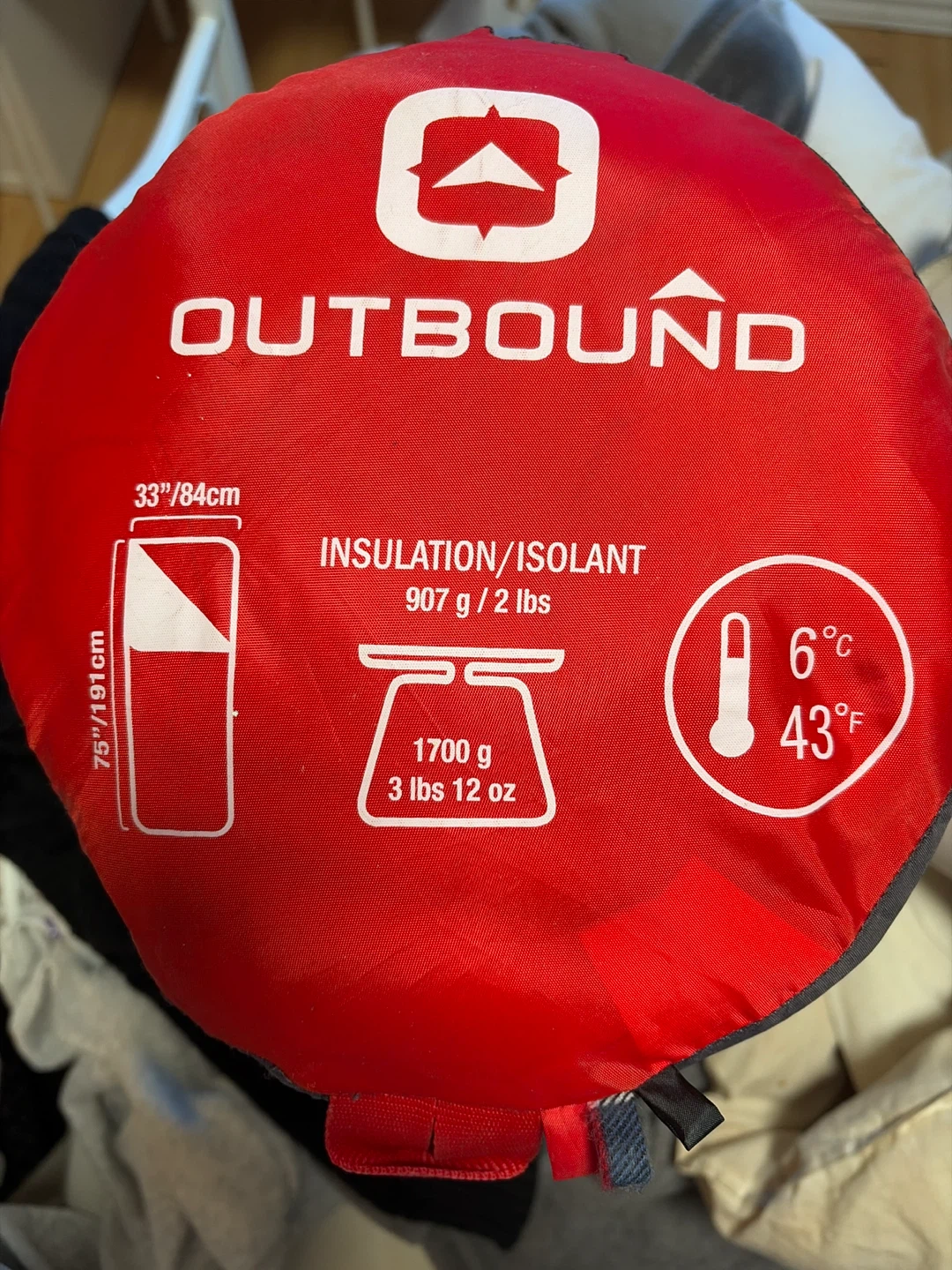 Outbound Comfort Sleeping Bag - Red - photo 2