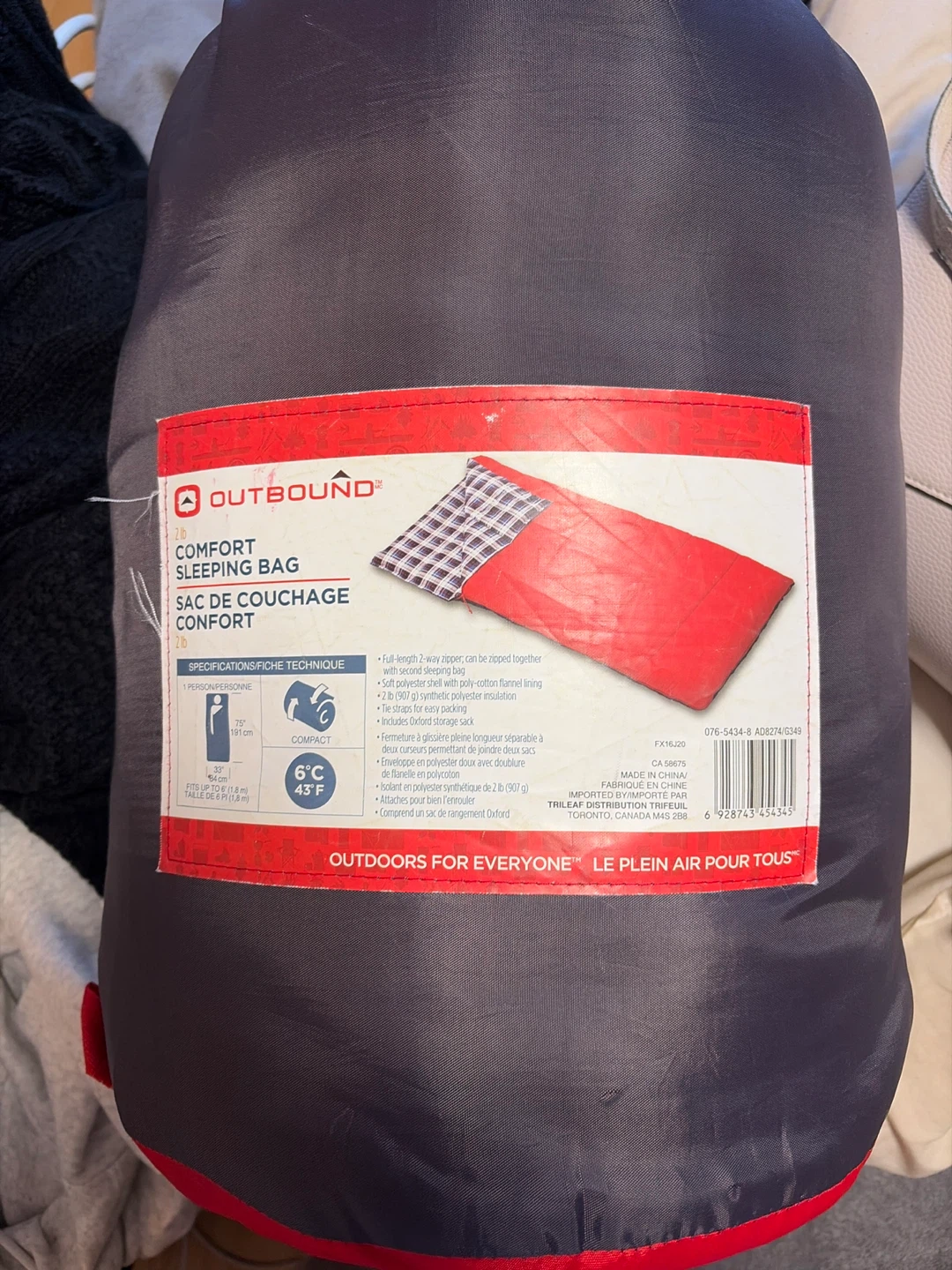 Outbound Comfort Sleeping Bag - Red - photo 3