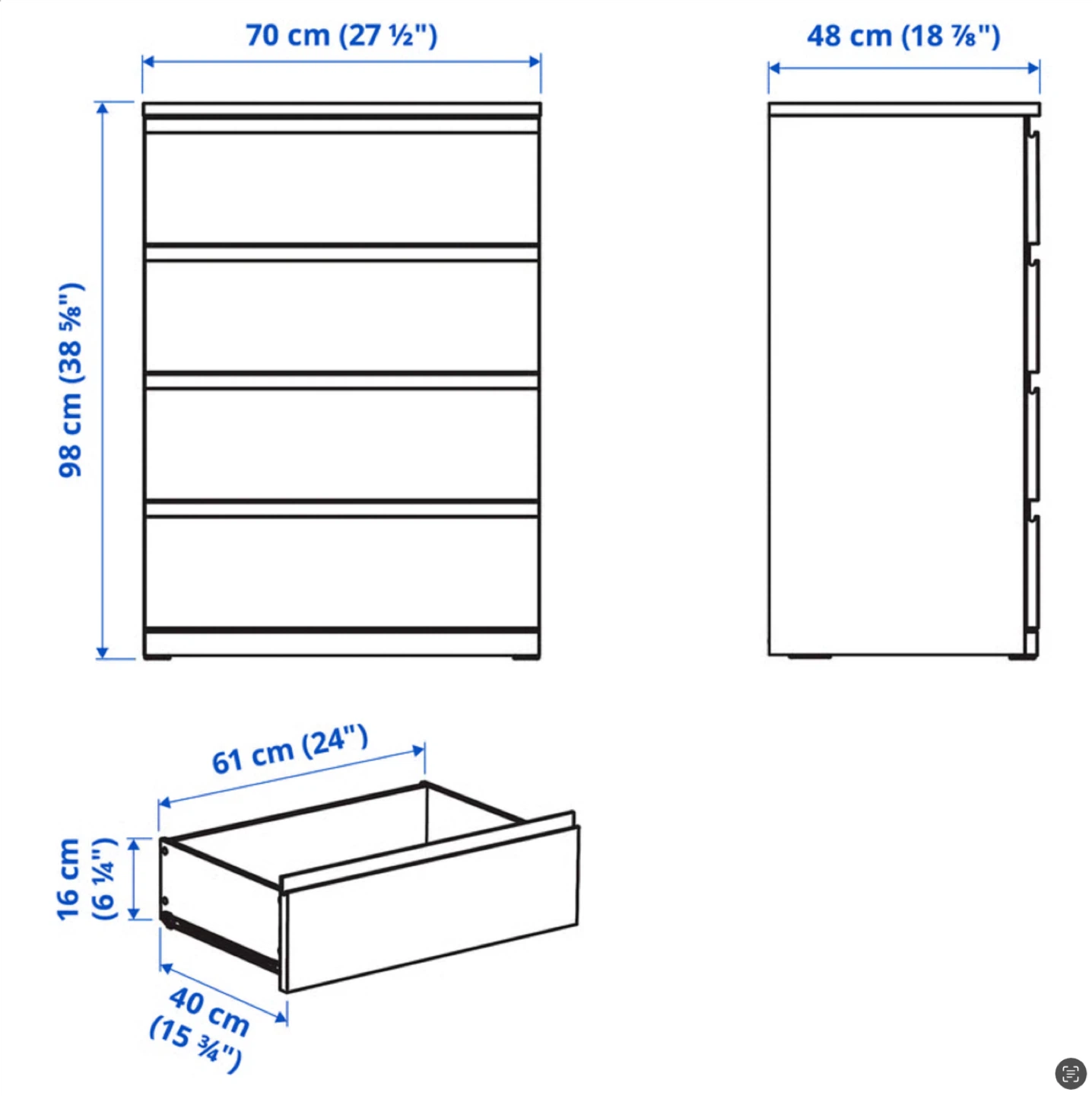 4-drawer dresser (dark brown/oak) - photo 4