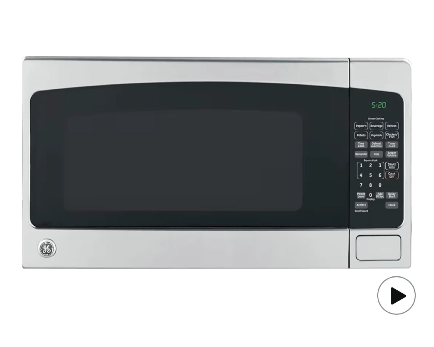 Compact Stainless Steel GE Compact Countertop Microwave - photo 2