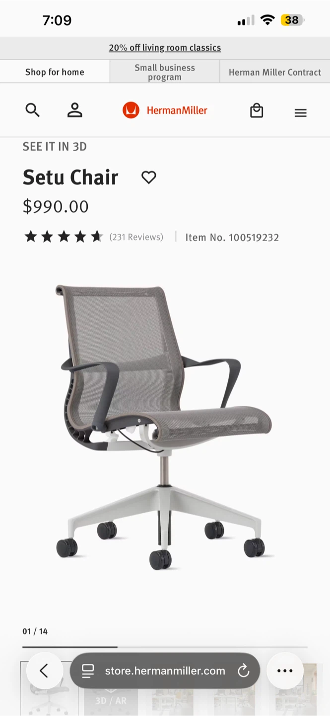 Herman Miller Setu Chair