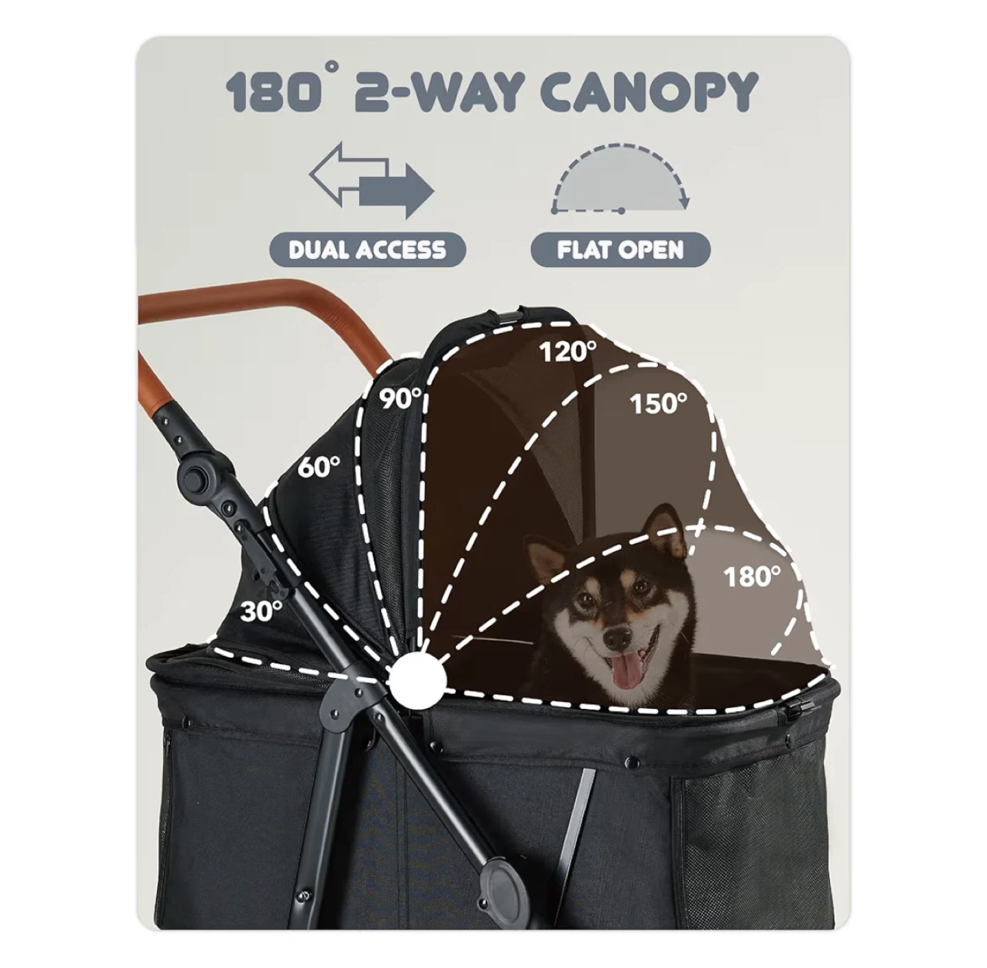 Zoosky Medium Folding Pet Stroller w/Canopy - photo 5