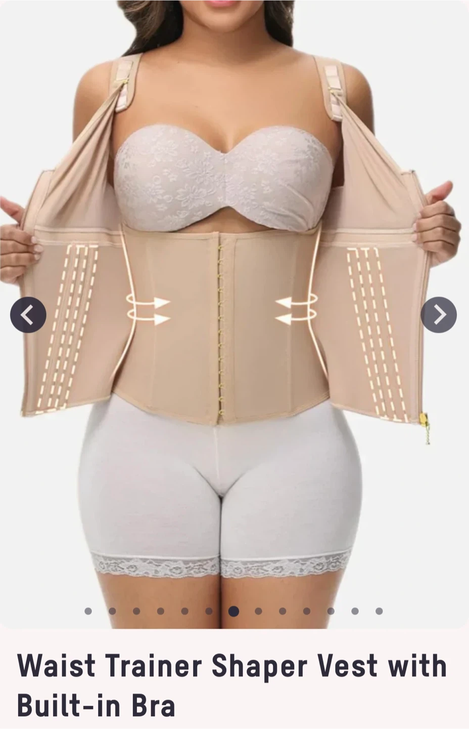 Black Waist Trainer Shaper Vest with Built-in Bra - photo 2