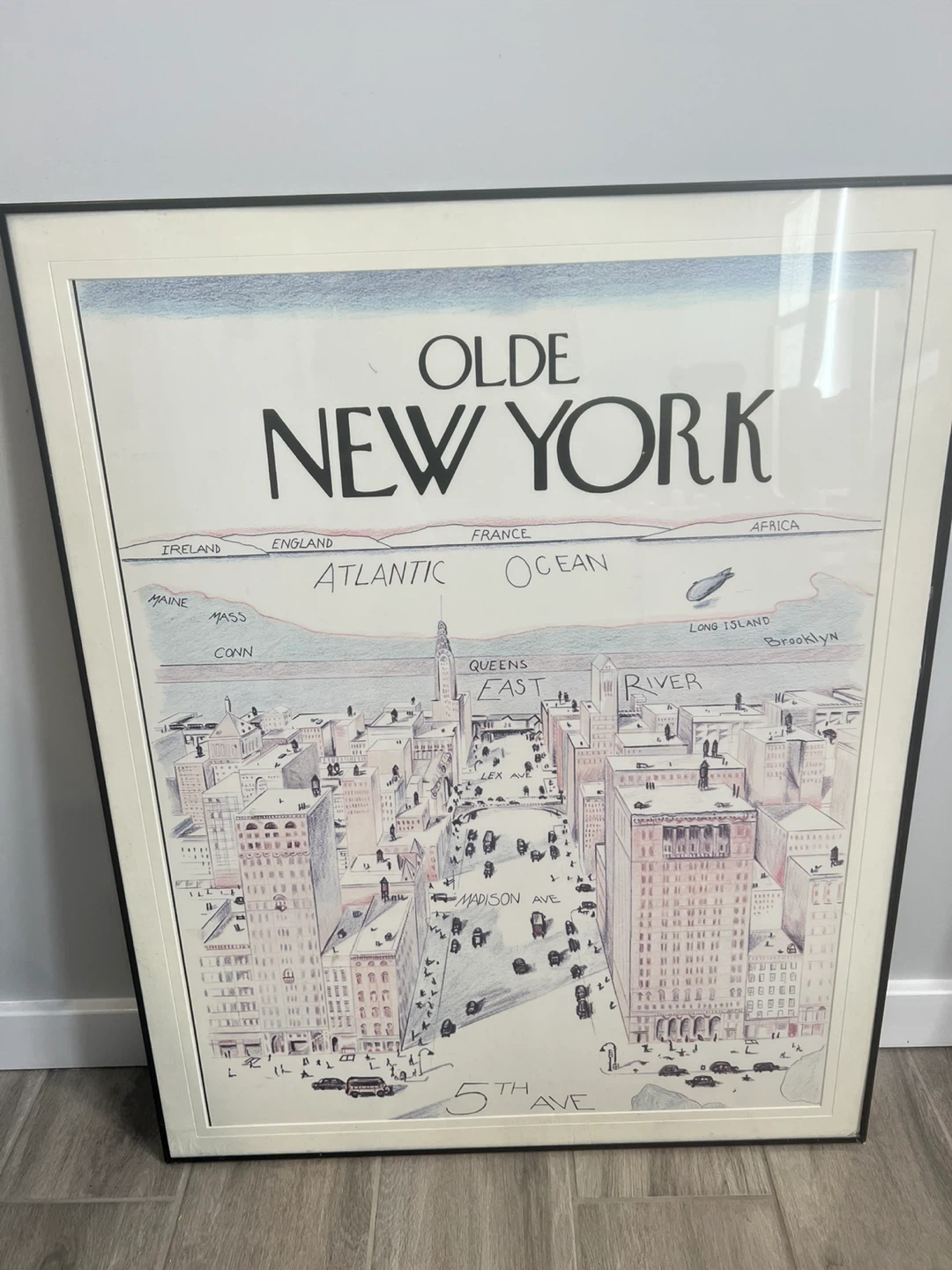 Framed "Olde New York" Cityscape Art Print - photo 3