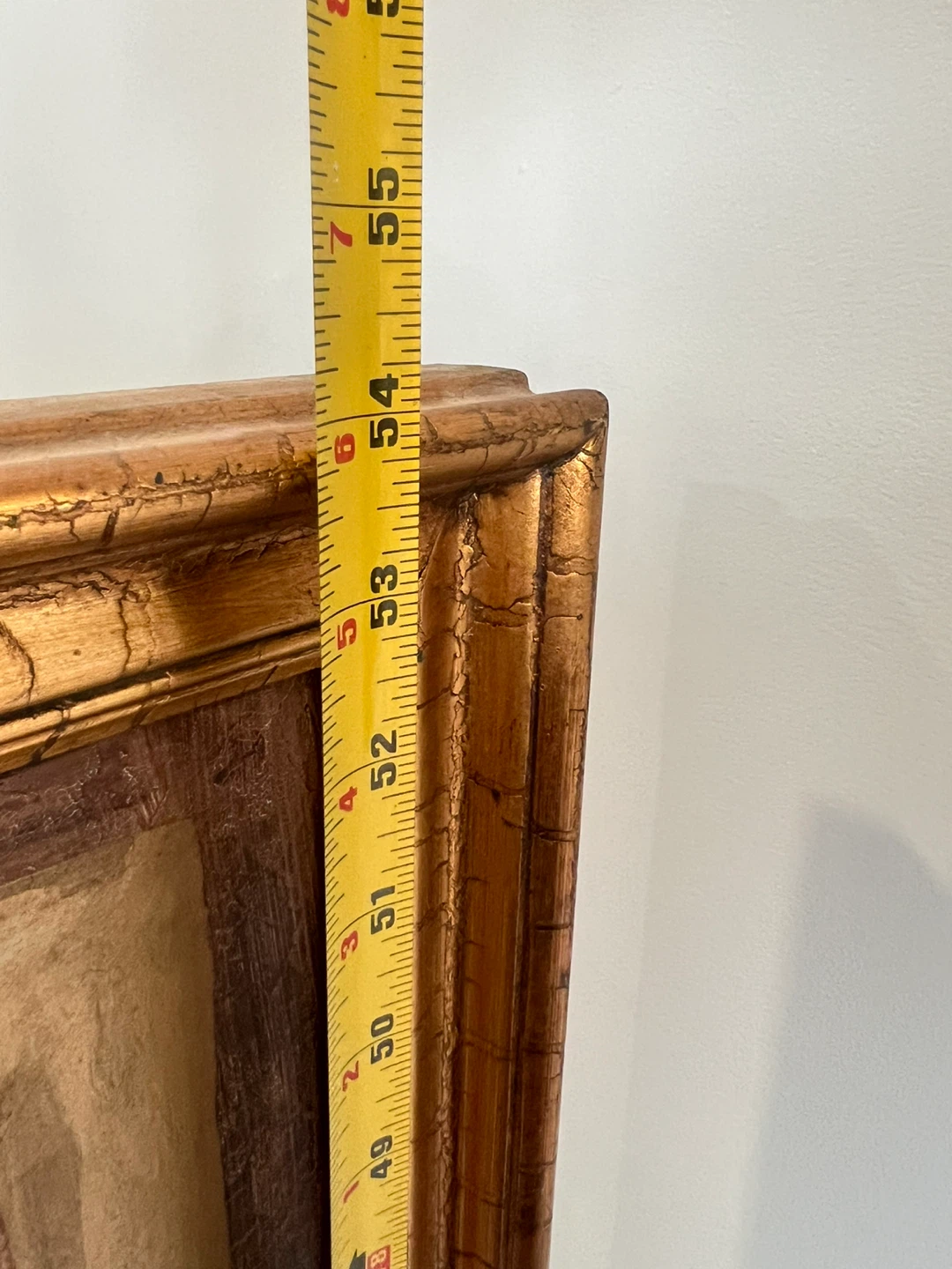 Vintage Ornate Gold Frame Mirror with Floral Painting - photo 4