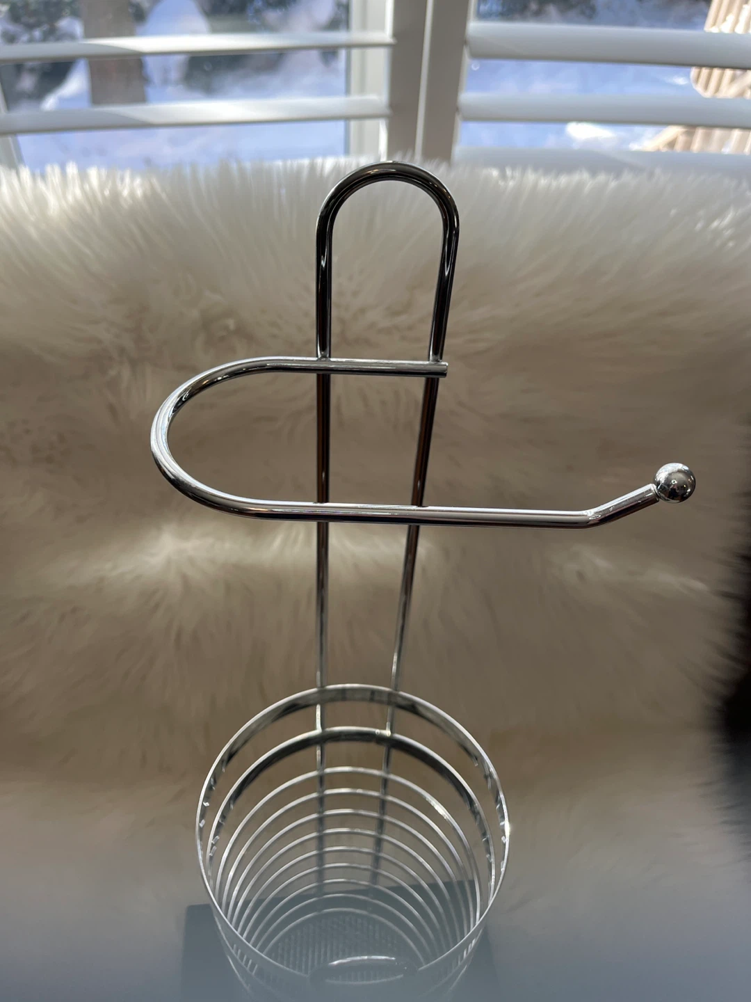 Chrome Toilet Paper Holder and Organizer Stand - photo 3