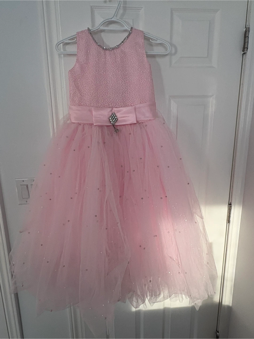 Pink Tulle Sparkle Dress with Bow - photo 3