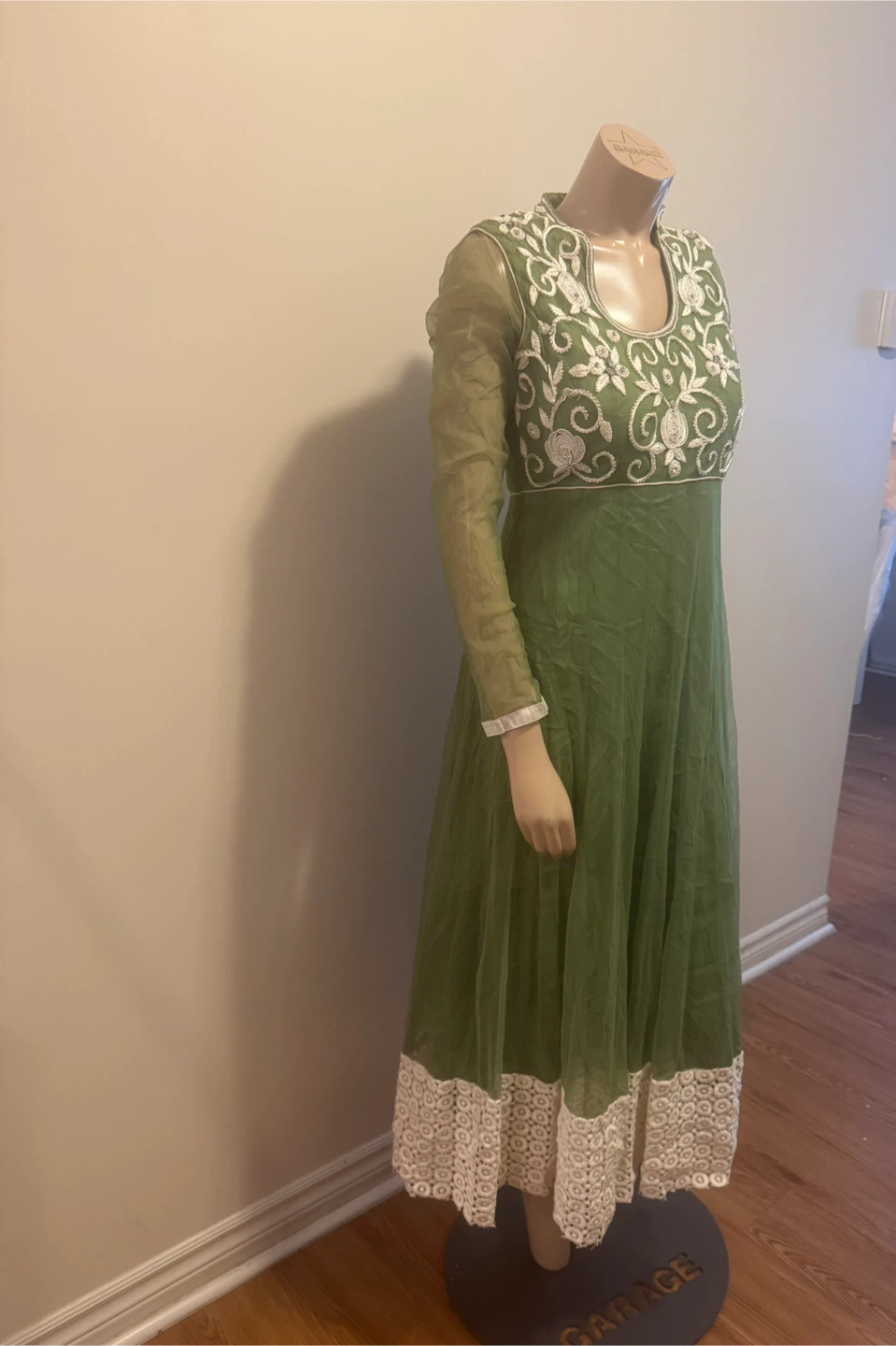 Green Embroidered Maxi Dress