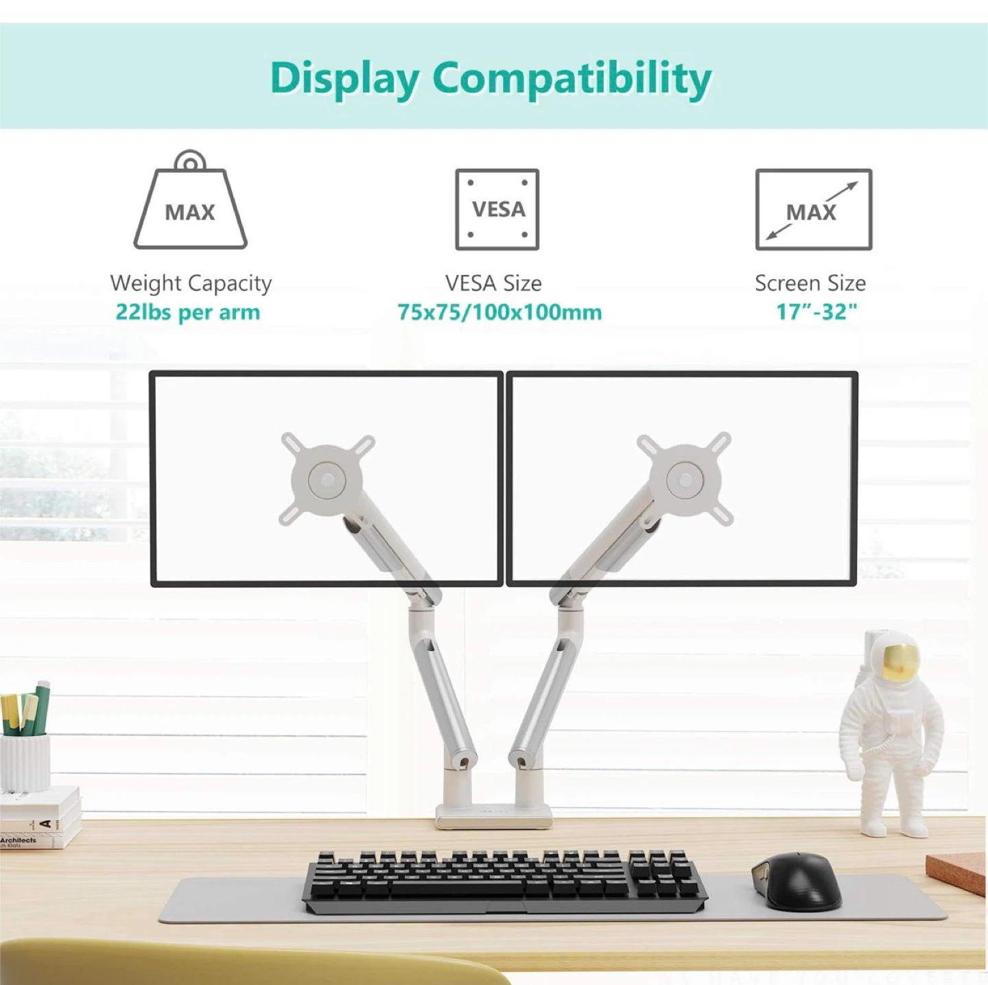 Dual Monitor Arms - Adjustable & Sturdy! - photo 2