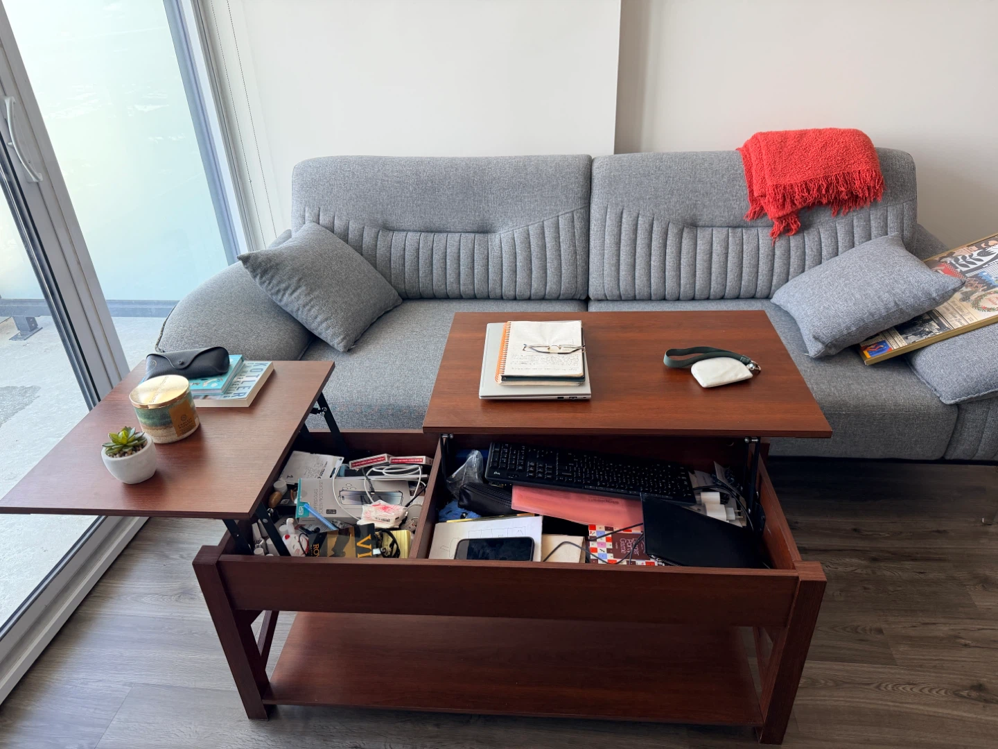 Lift Top Coffee Table with Storage - photo 3