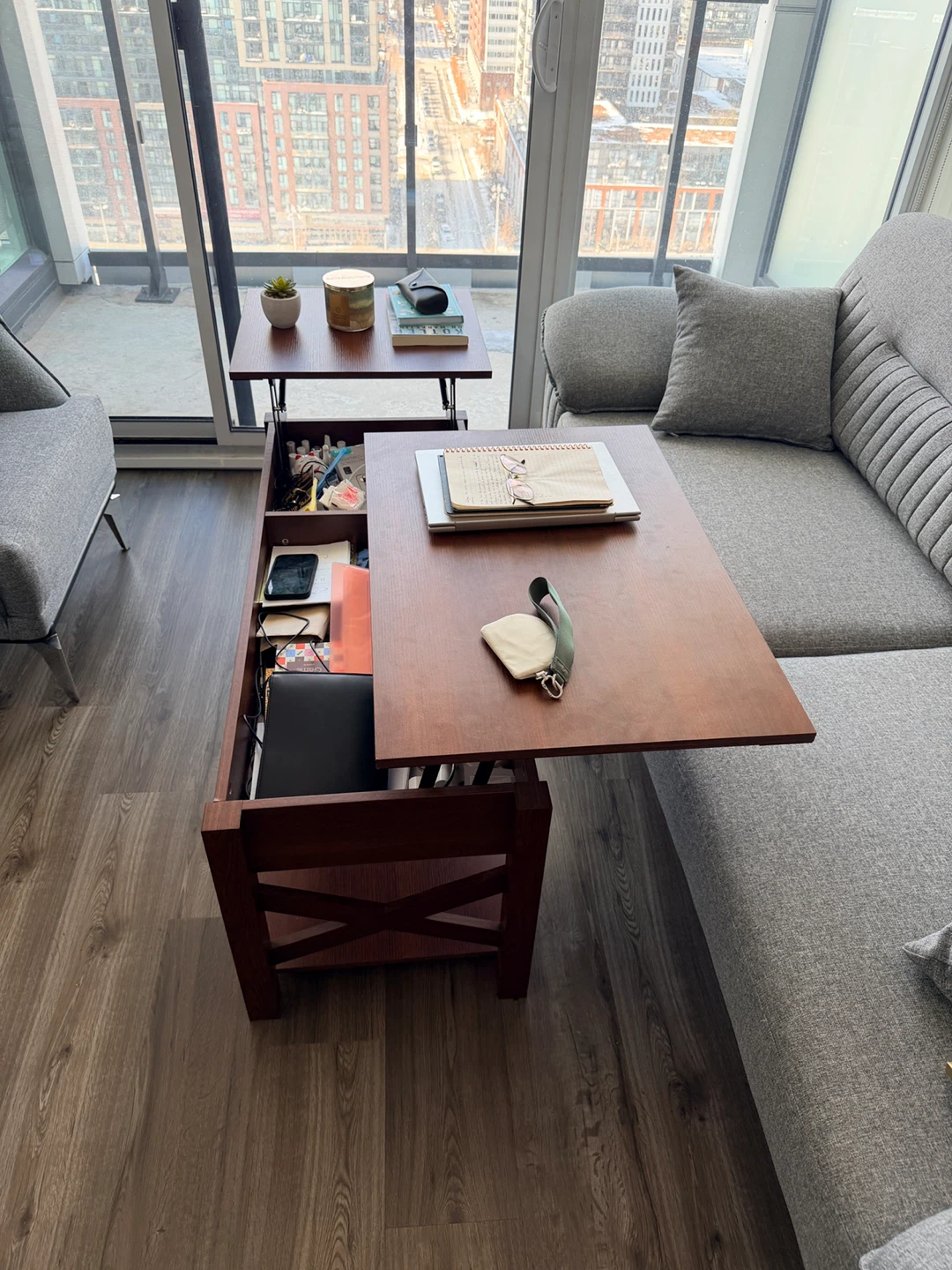 Lift Top Coffee Table with Storage - photo 2