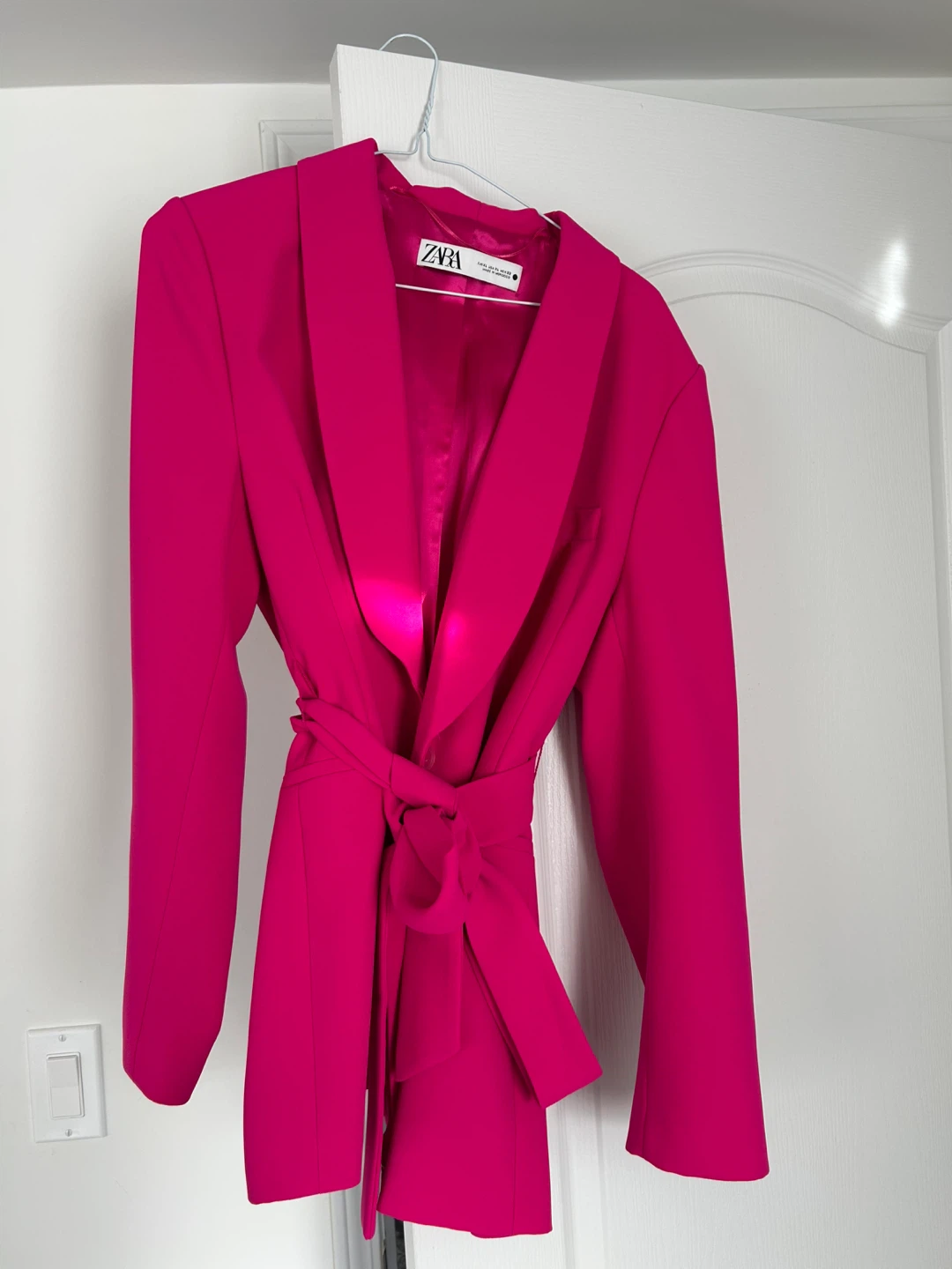 Zara Pink Belted Blazer