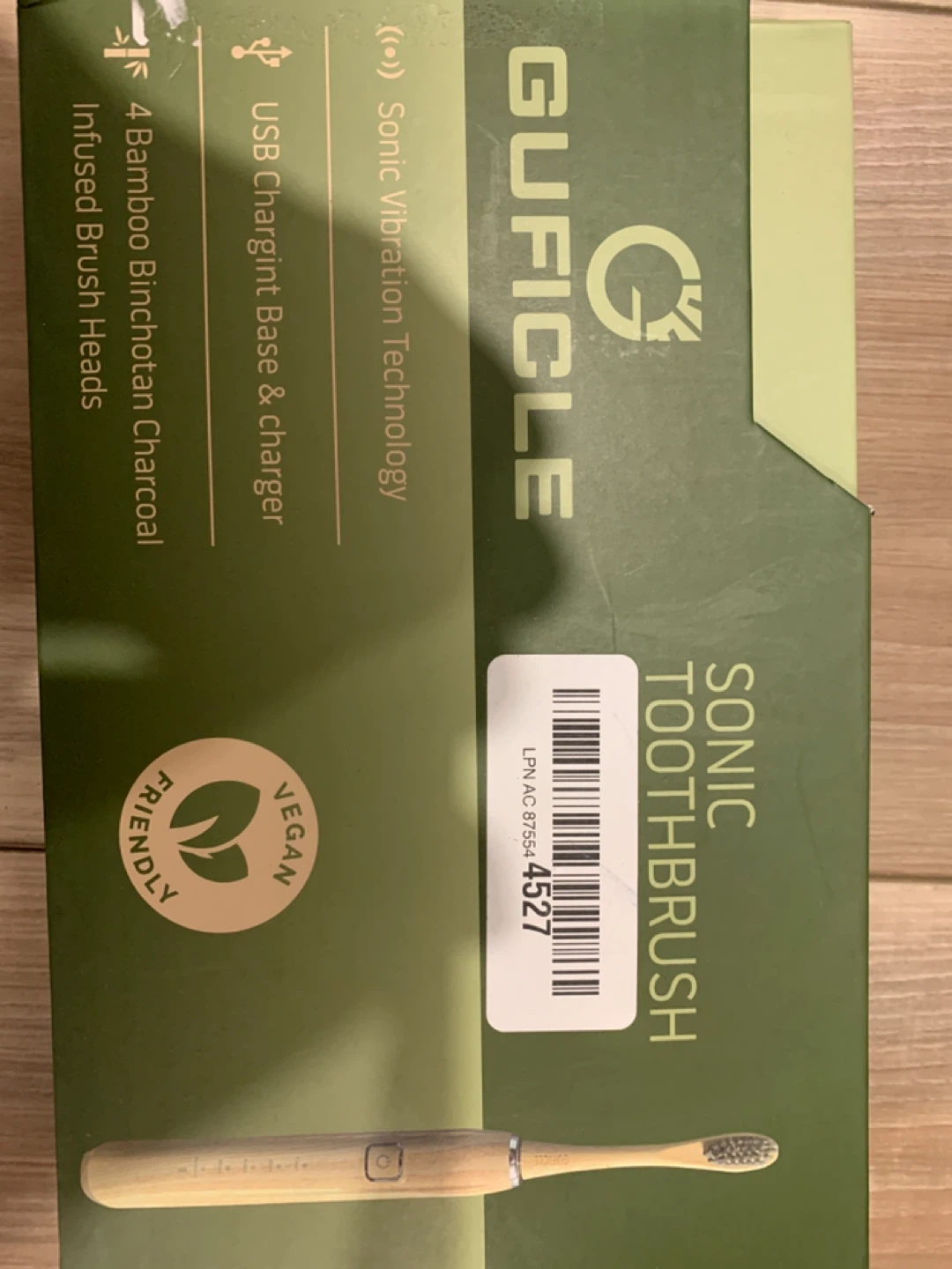 New- GUFICLE Sonic Toothbrush with Bamboo Brush Heads