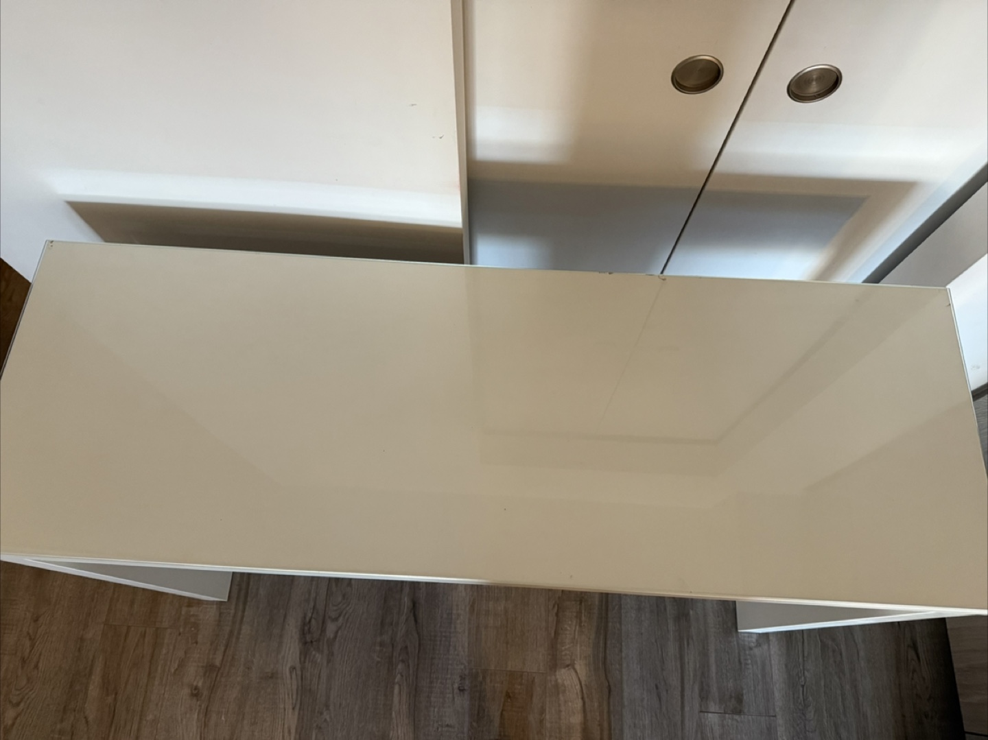 IKEA MALM - White Desk with Glass Top and Drawer - photo 3
