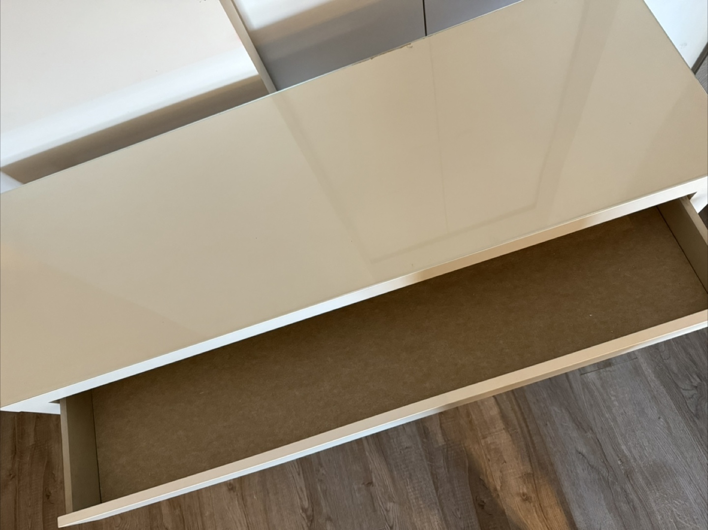 IKEA MALM - White Desk with Glass Top and Drawer - photo 5