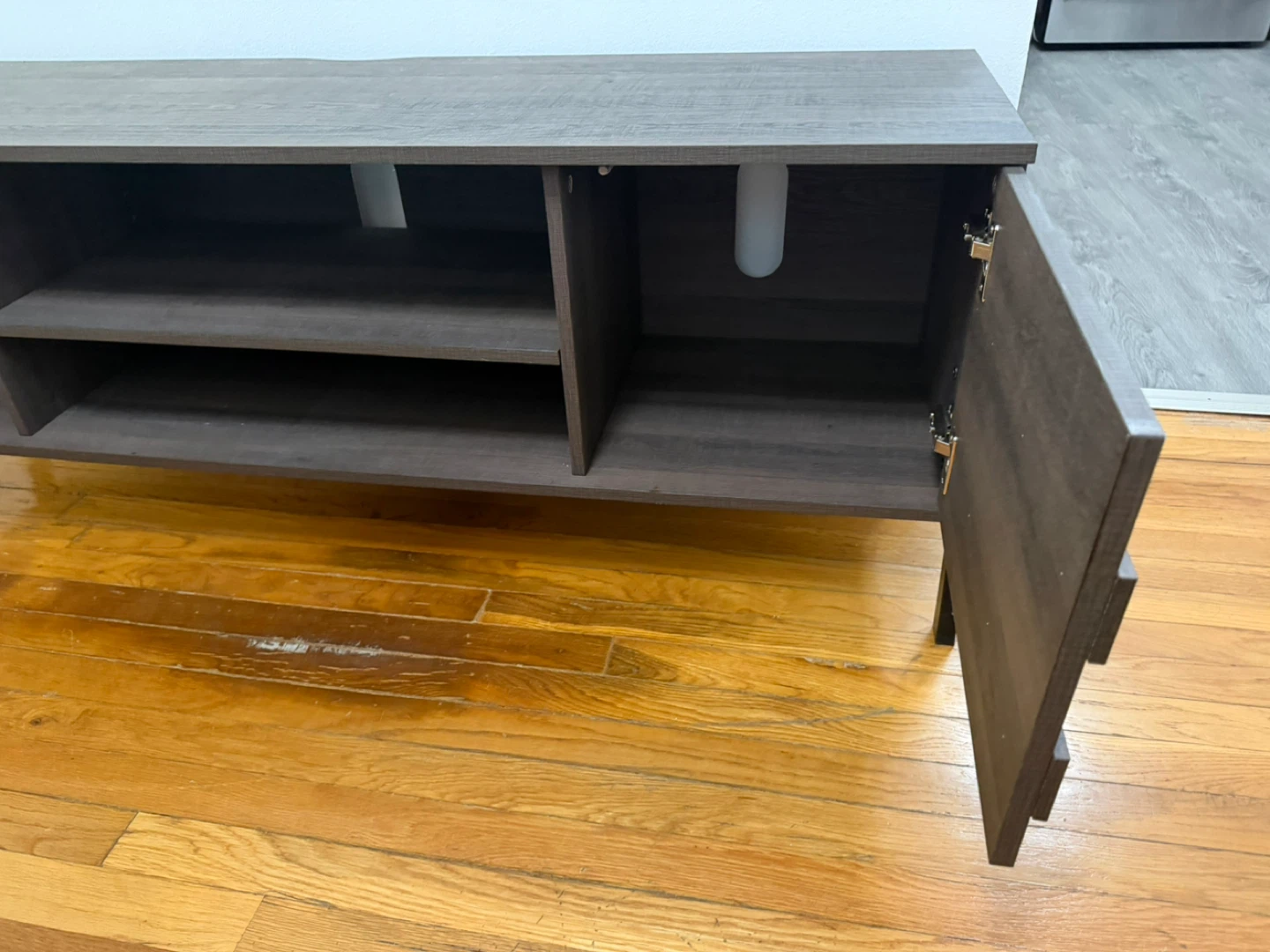 Dark Wood TV Stand with Storage - photo 4