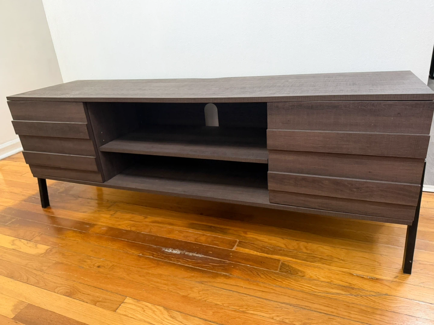 Dark Wood TV Stand with Storage - photo 2