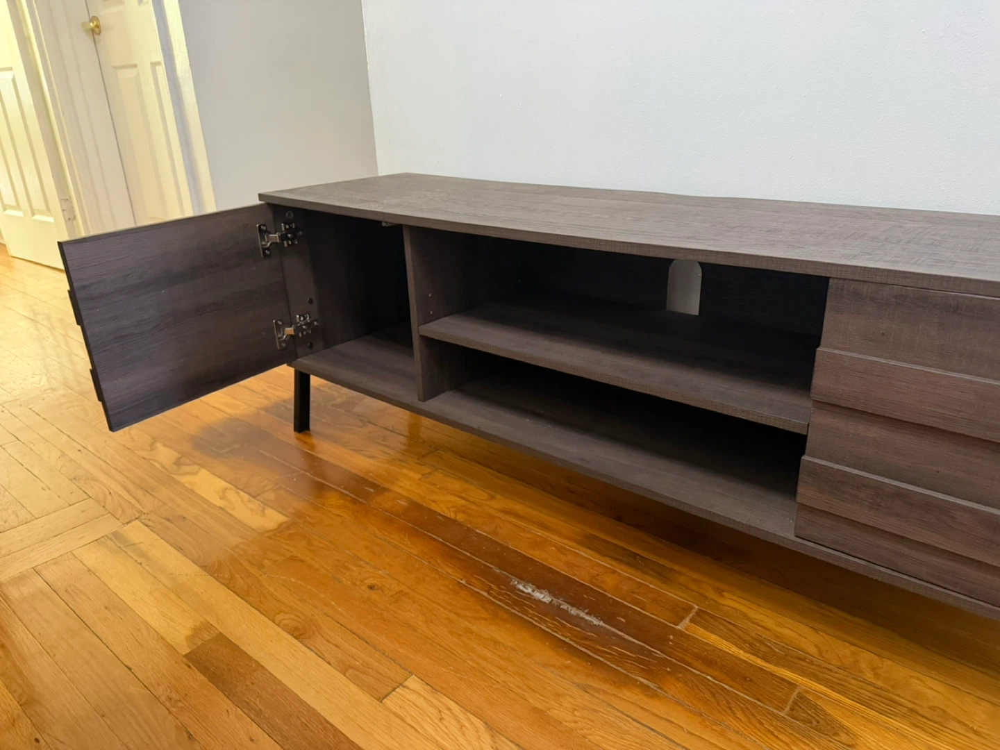 Dark Wood TV Stand with Storage - photo 3