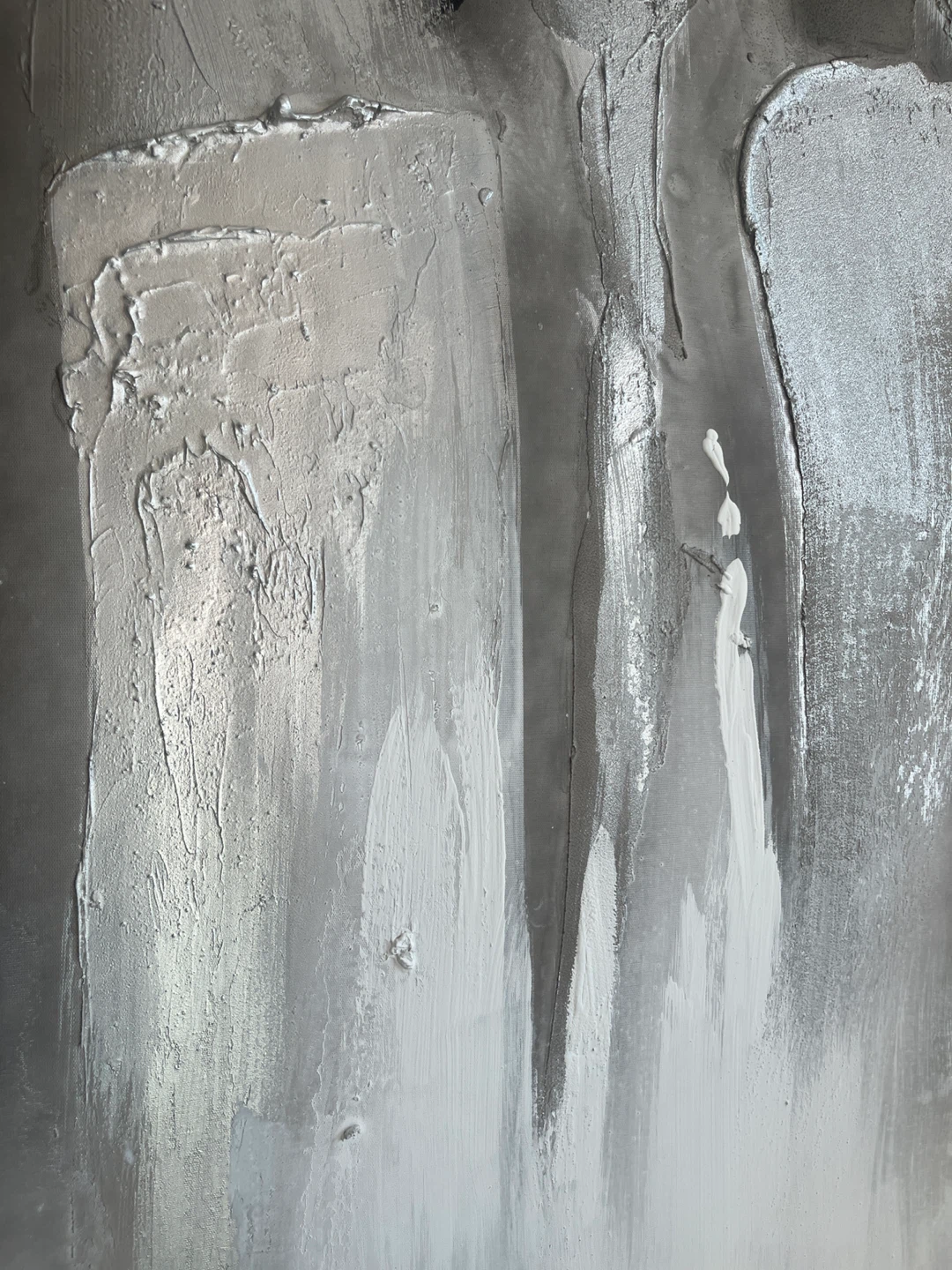 Set of 2 Abstract Grey and White Wall Art Paintings - photo 3