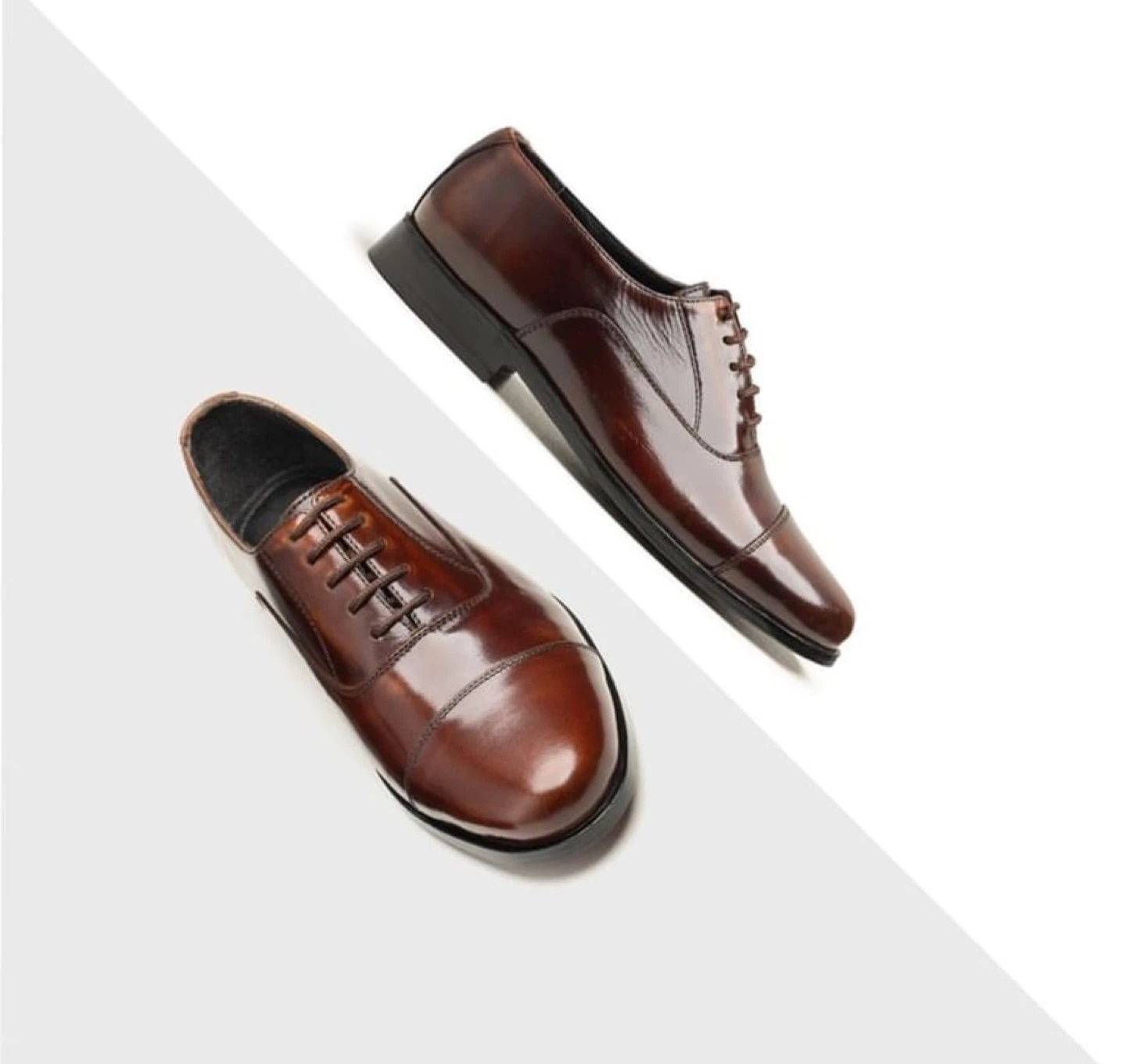 Men's Brown Leather Oxford Dress Shoes