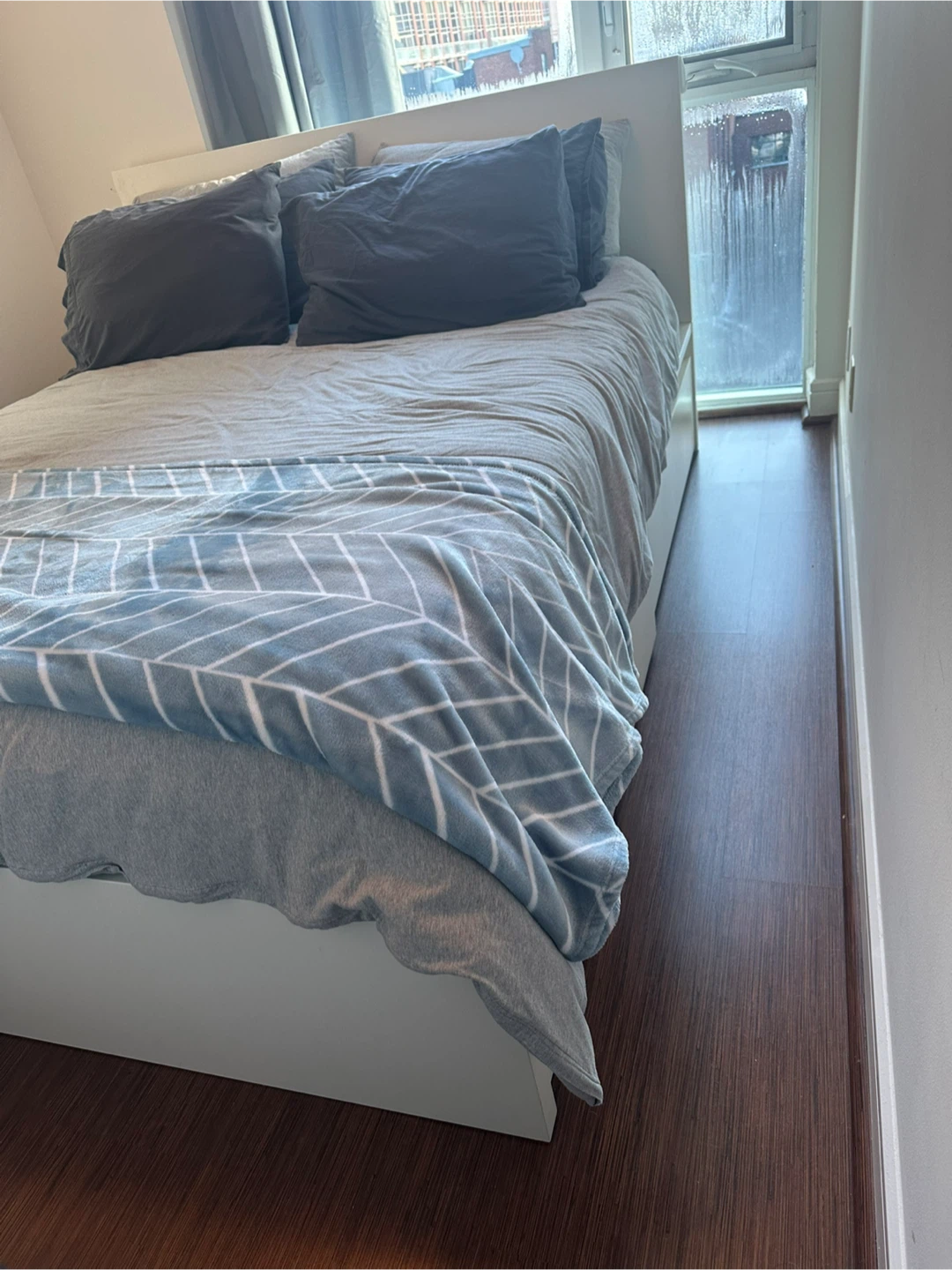 Malm Queen size White Bed Frame with Drawers
