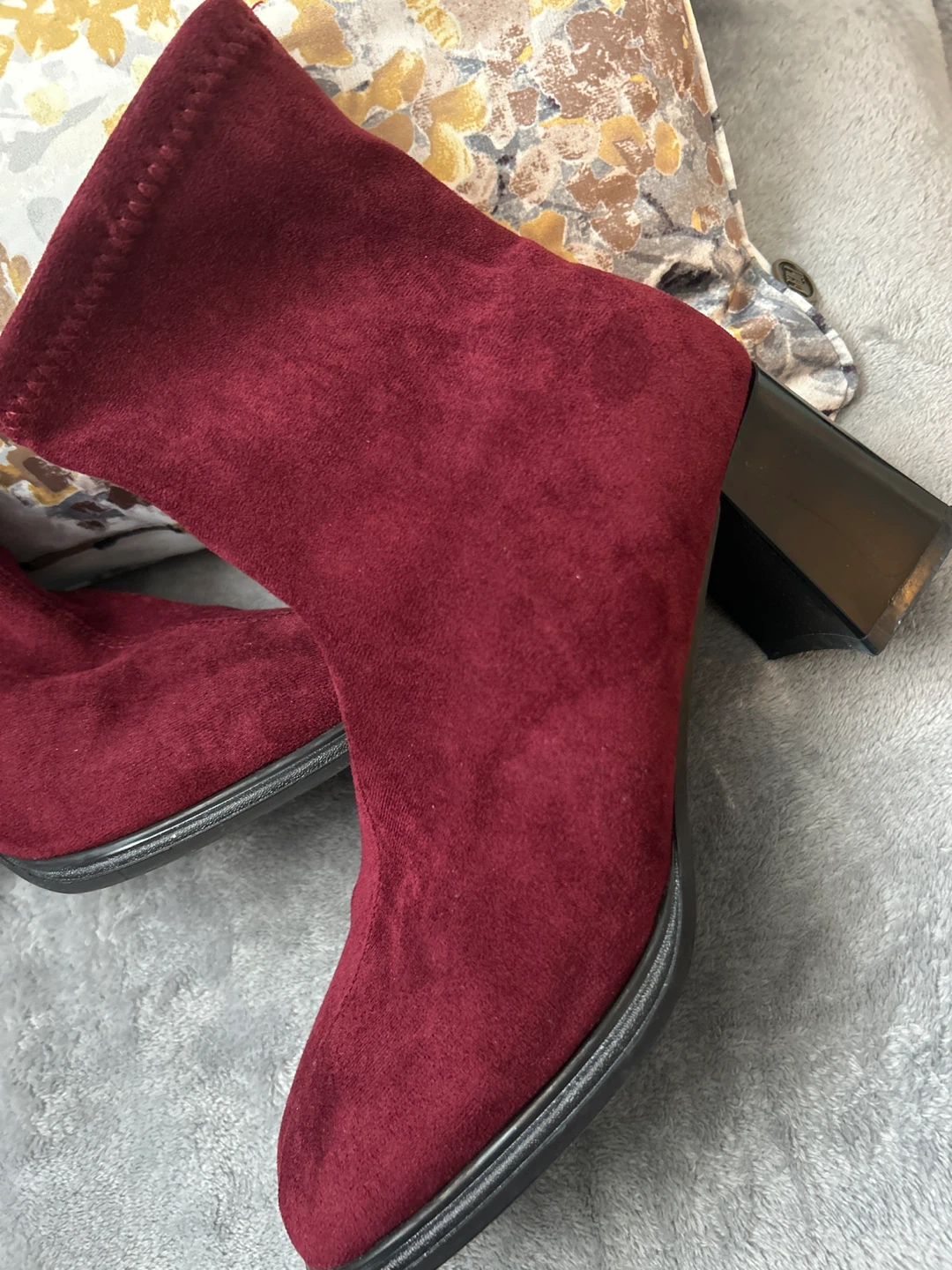 Women's Burgundy Ankle Boots - photo 2