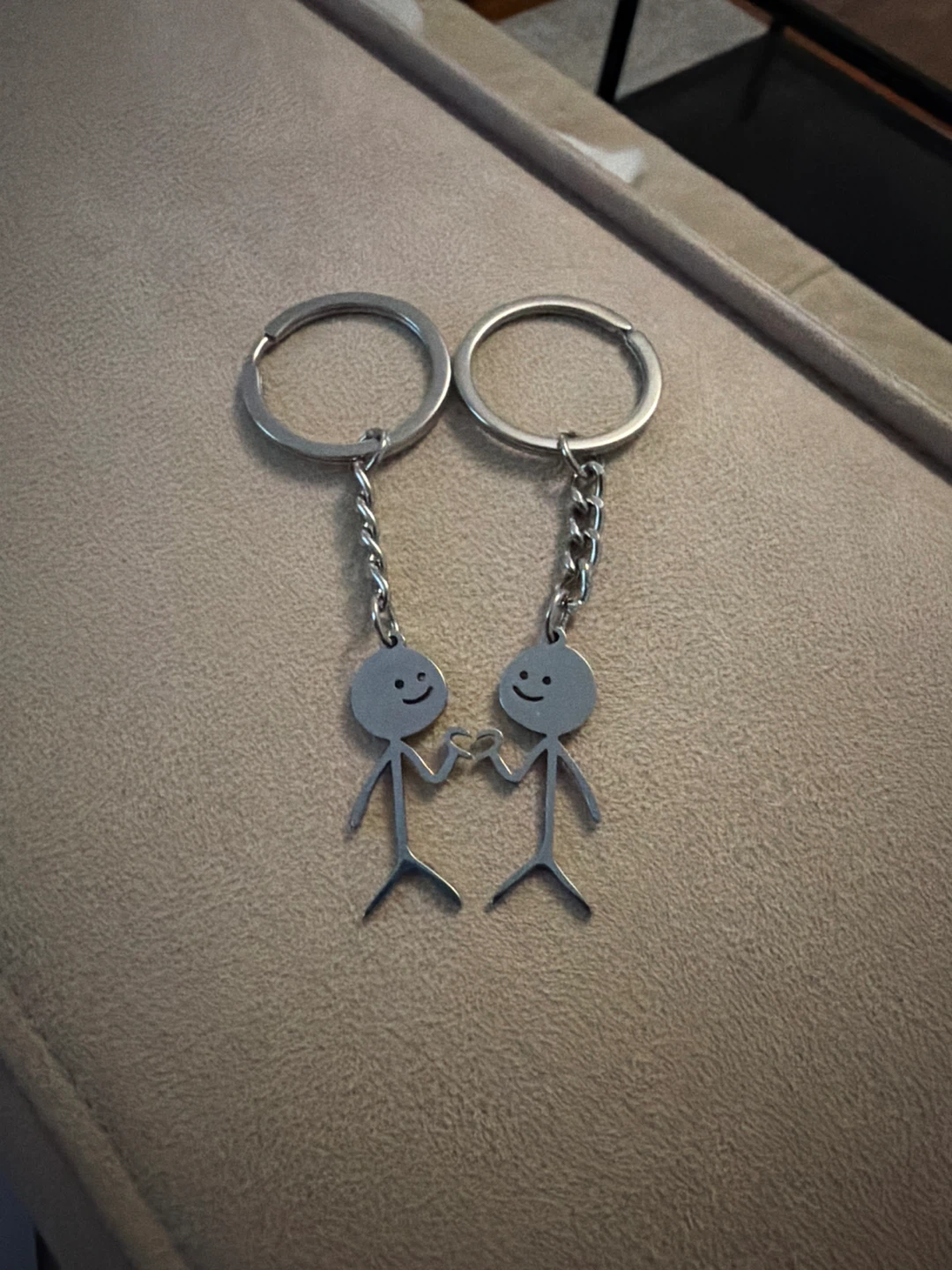 Couple Stick Figure Keychains