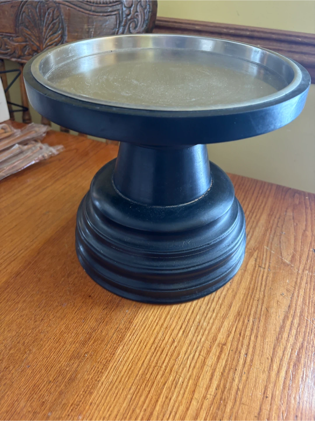 Black Candle Holder Pedestal Stand