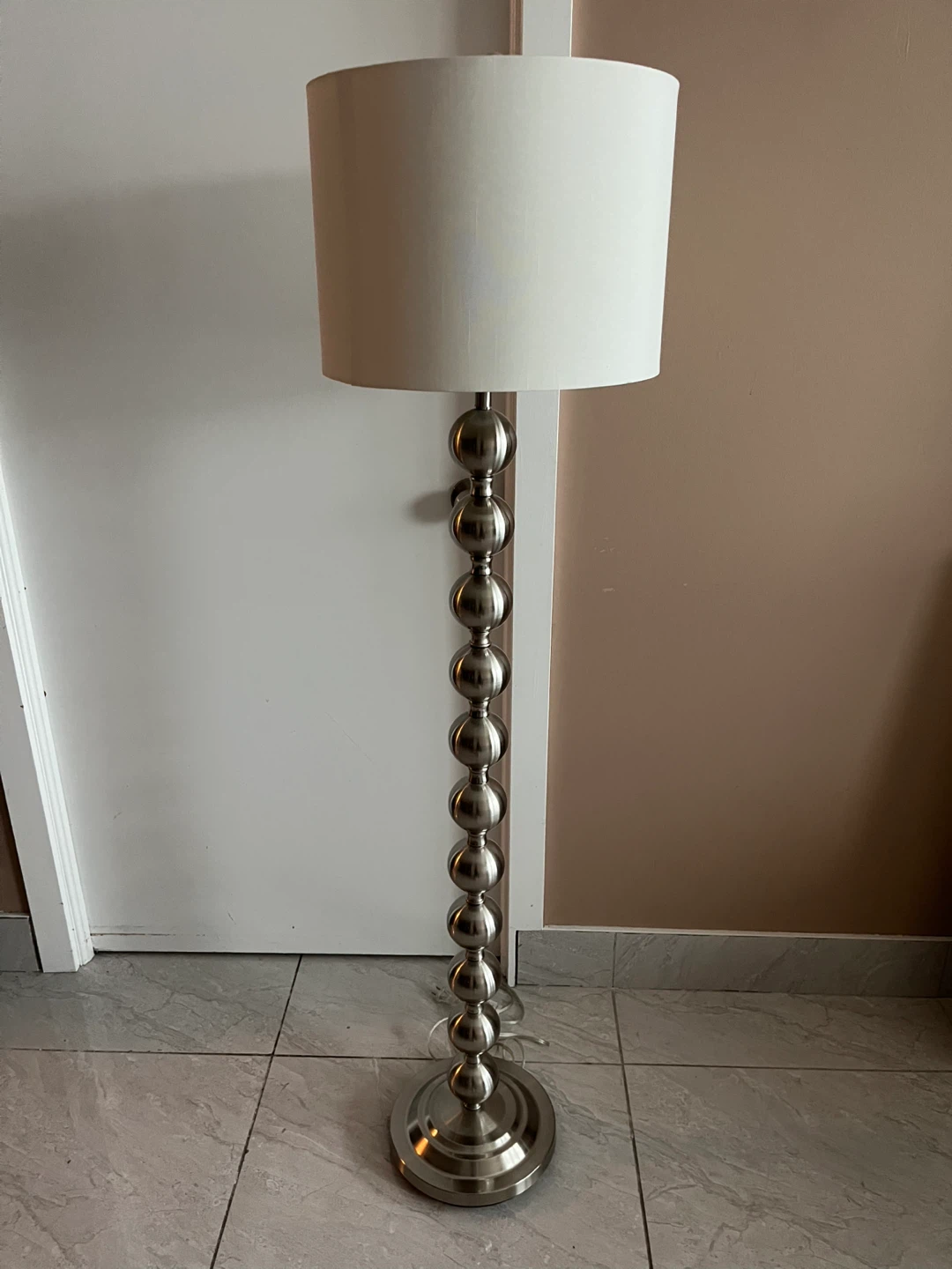 Modern Floor Lamp with Beaded Stem
