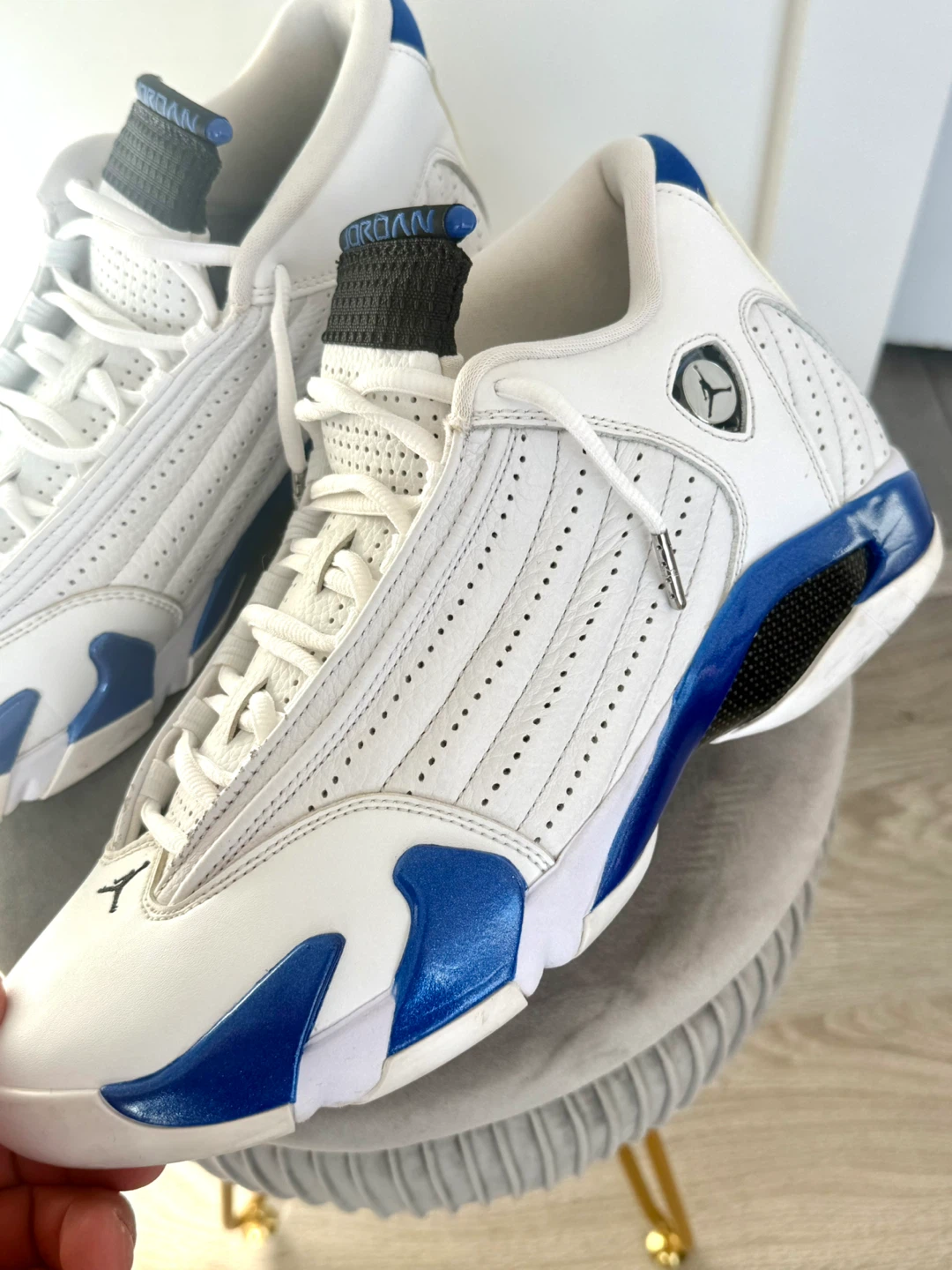 NIKE Jordan 14 Retro White Hyper Royal Men - photo 4