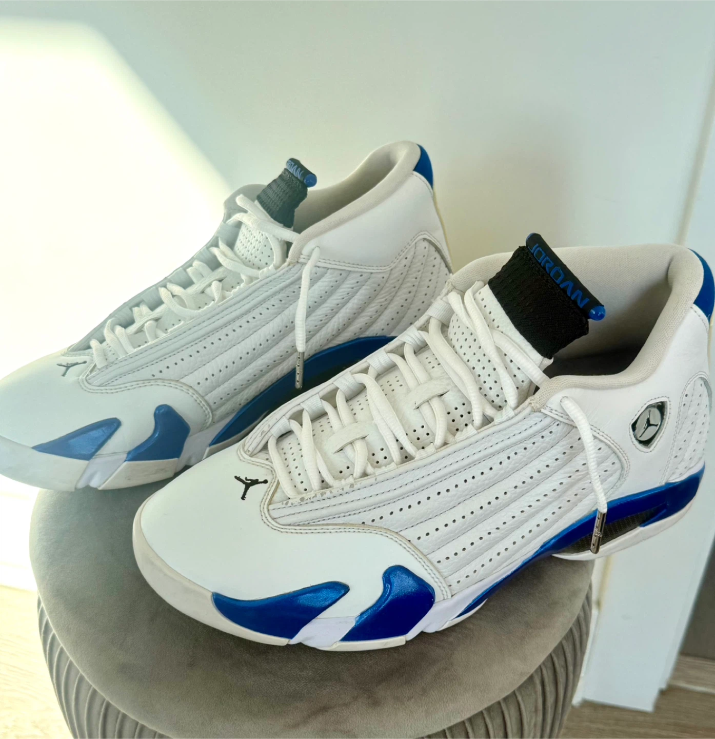 NIKE Jordan 14 Retro White Hyper Royal Men - photo 3