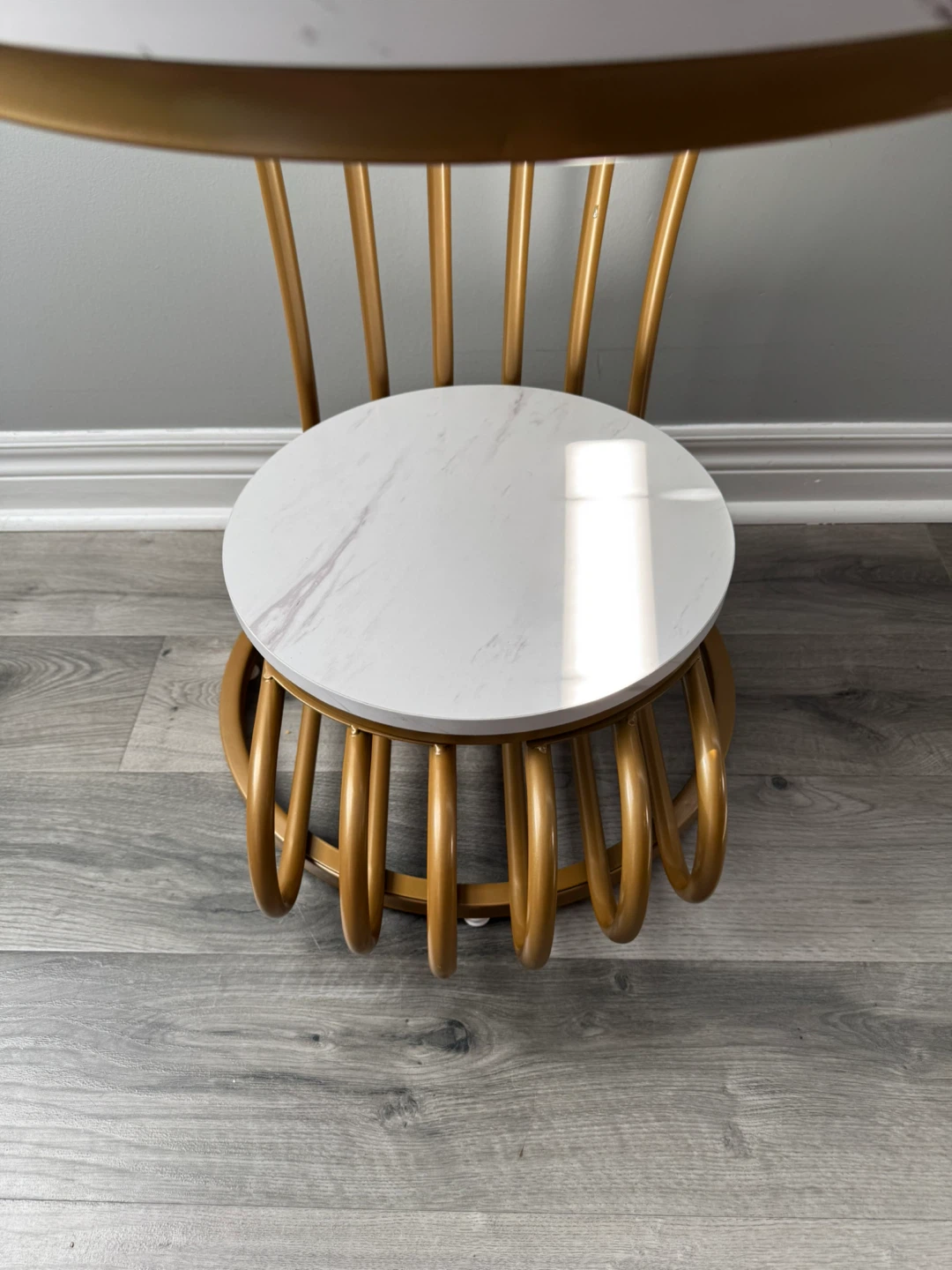 Marble and Gold 2-Tiered Side Table - photo 3