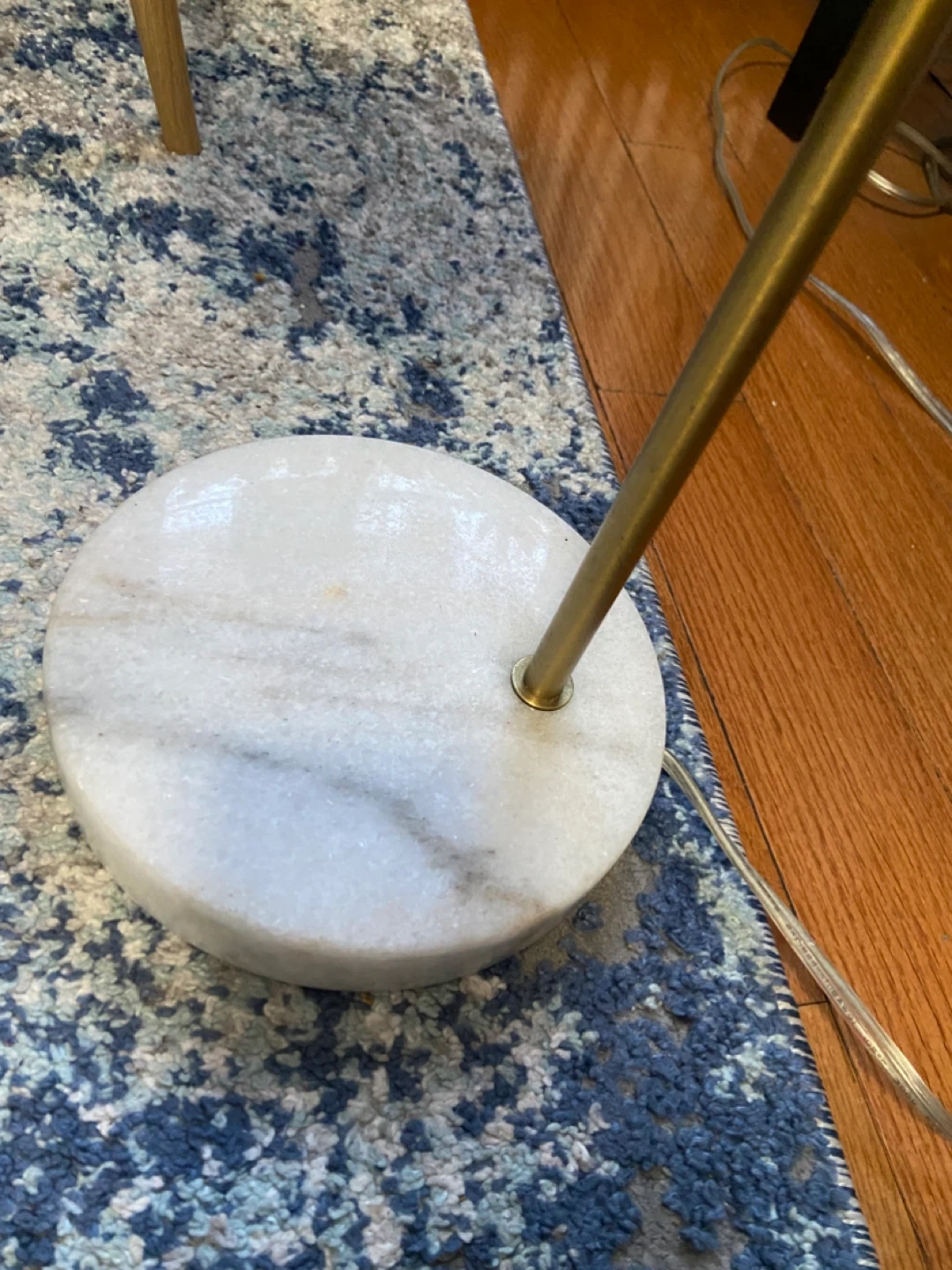 Gold & White Globe Arc Lamp with Marble Base - photo 3