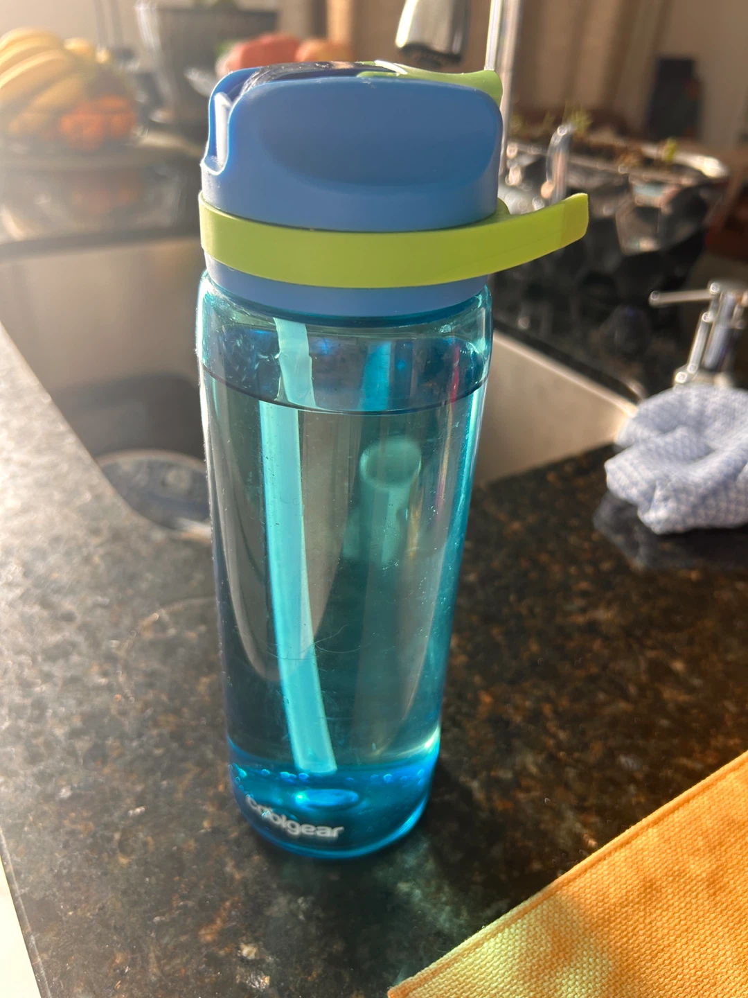 Cool Gear Blue Water Bottle with Straw