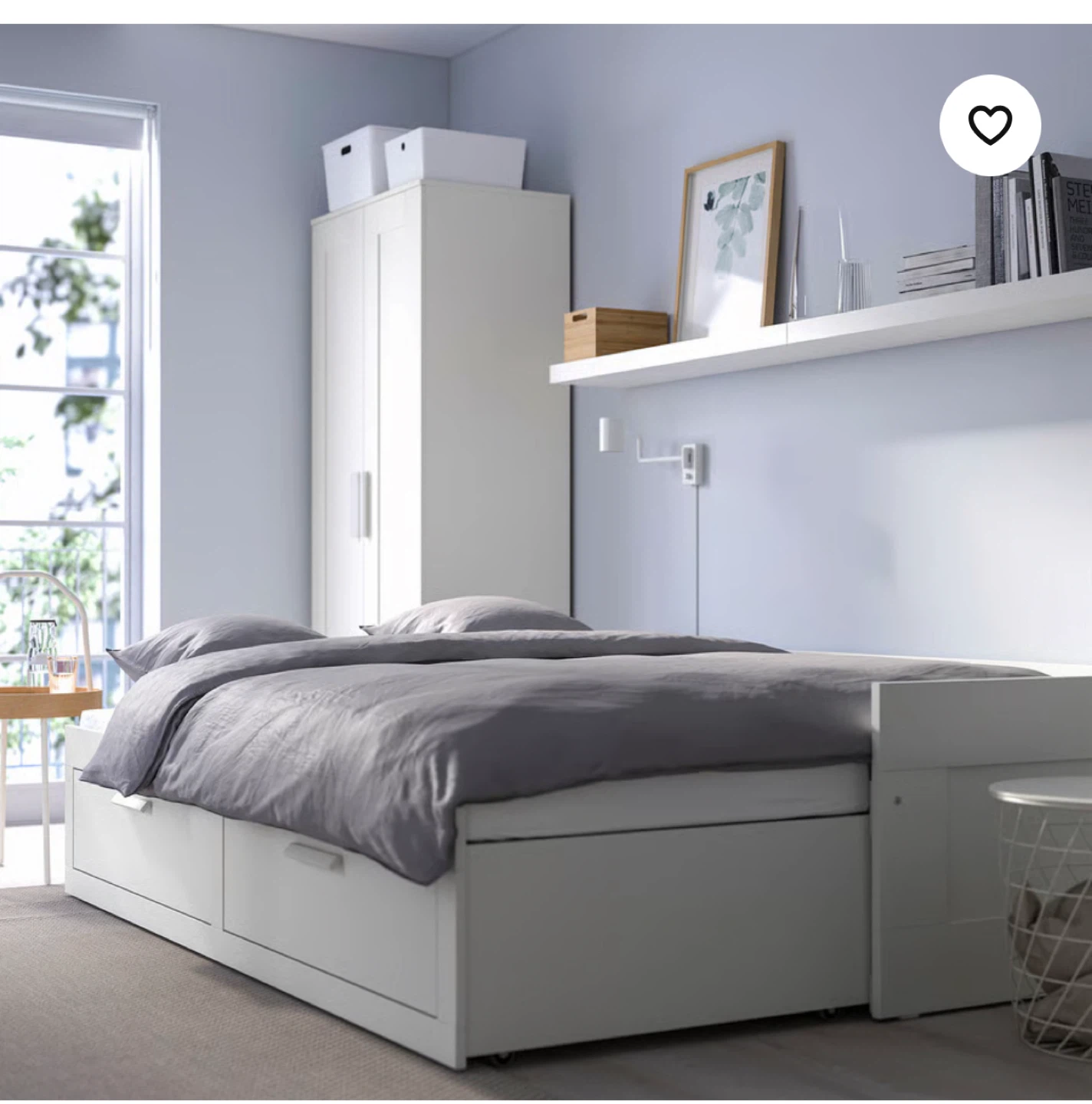 Ikea Brimness White Daybed with Two Drawers - photo 2