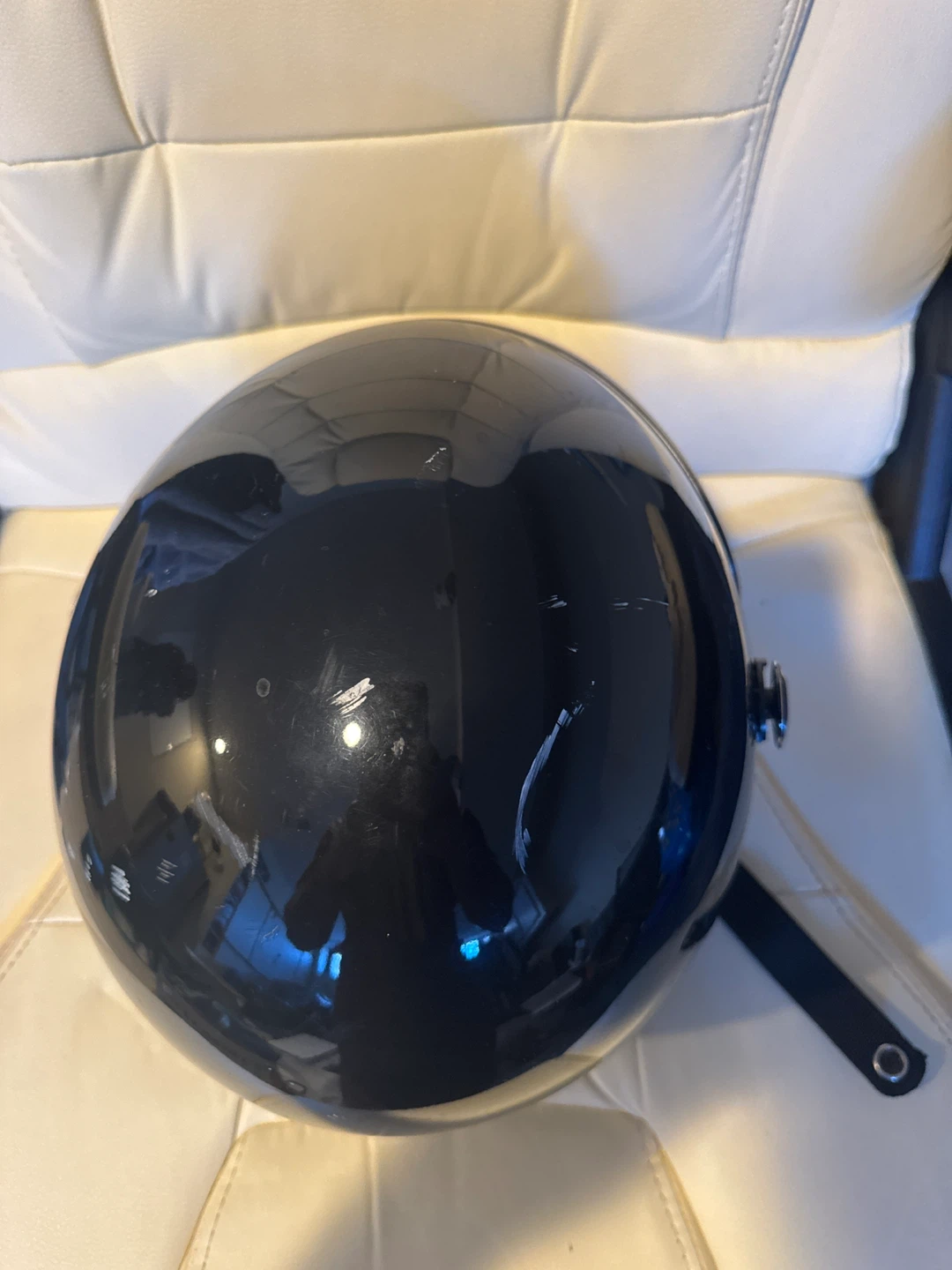 Biltwell Full Face Motorcycle Helmet - Black - Cafe Racer Style - photo 5