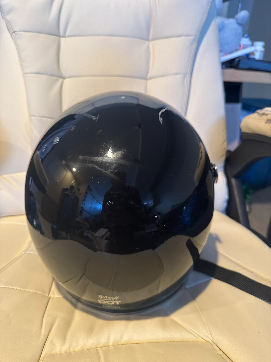 Biltwell Full Face Motorcycle Helmet - Black - Cafe Racer Style - photo 4