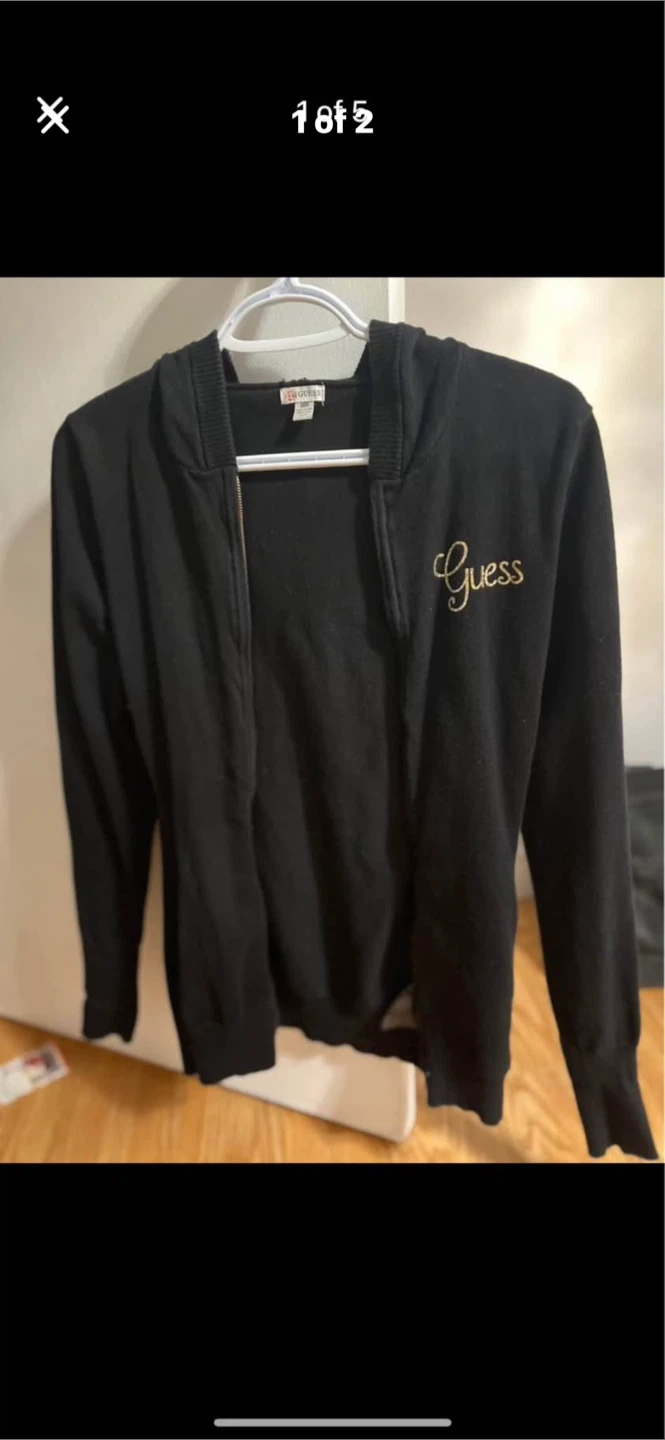 Guess Black Zip-Up Hoodie