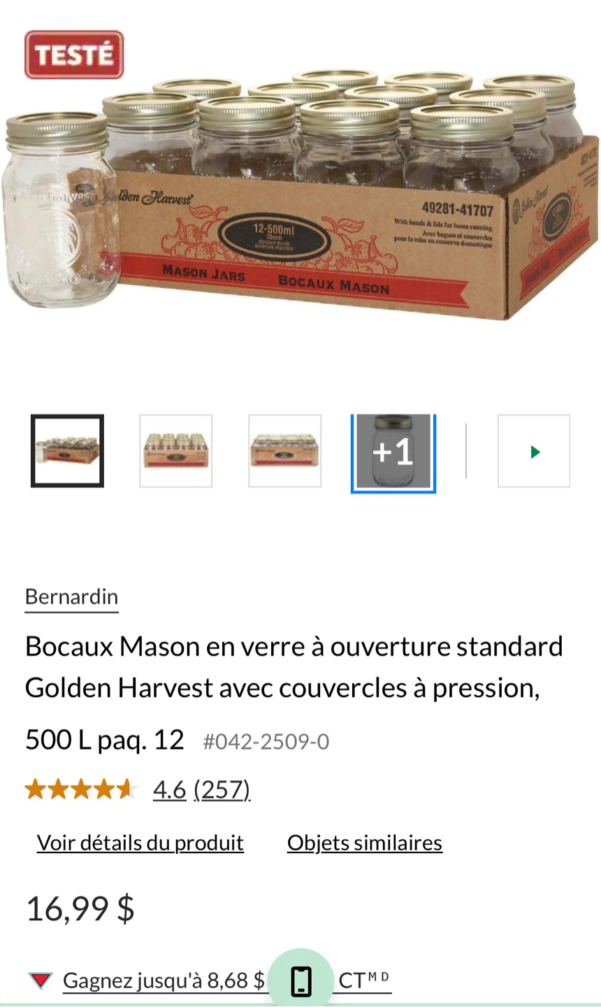 Brand new Golden Harvest mason jars