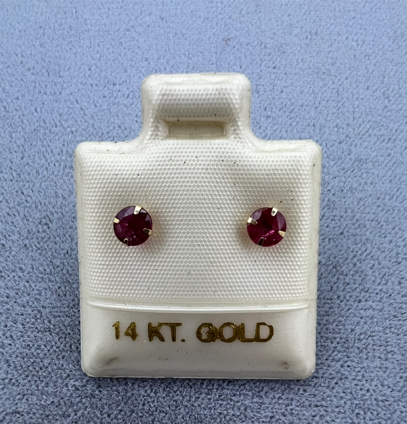 New 14K Ruby Stud Earrings