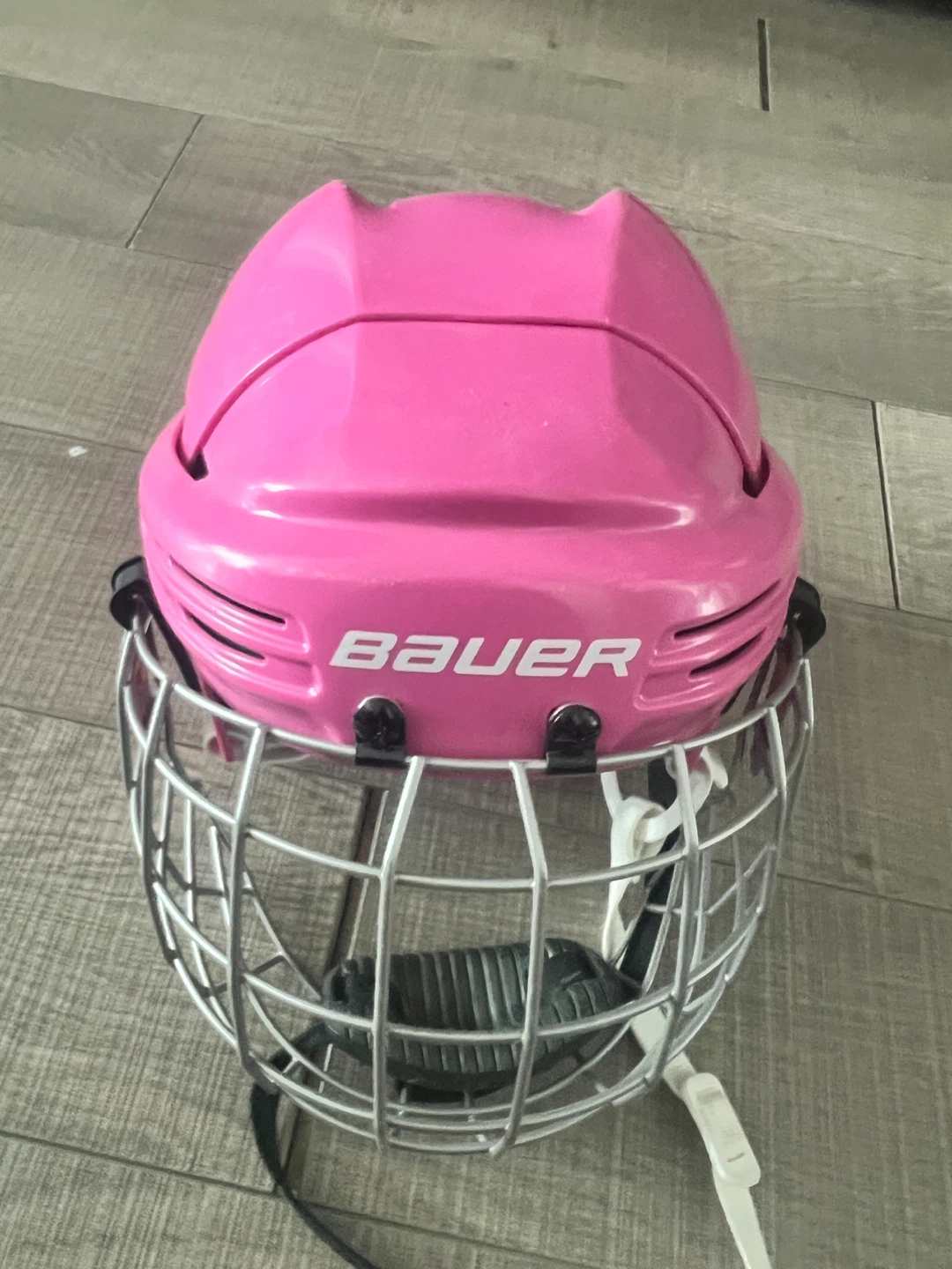 Bauer Pink Youth Hockey Helmet with Cage