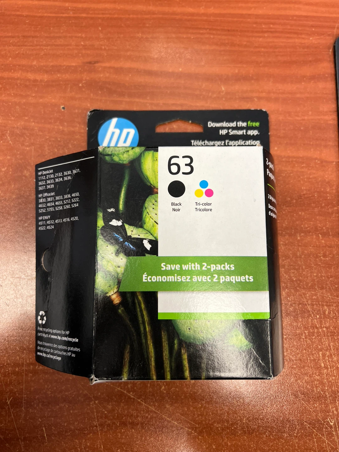 HP 63 Black and Tri-color Ink Cartridge Combo Pack