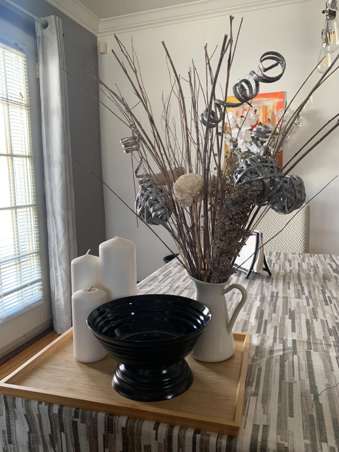 Decorative Black Pedestal Bowl