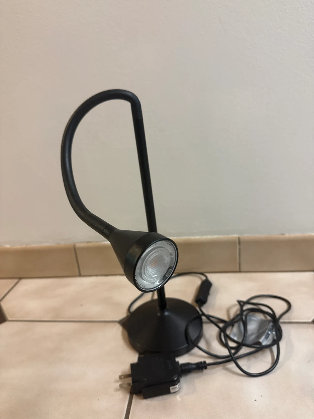 Black LED Desk Lamp with Flexible Neck