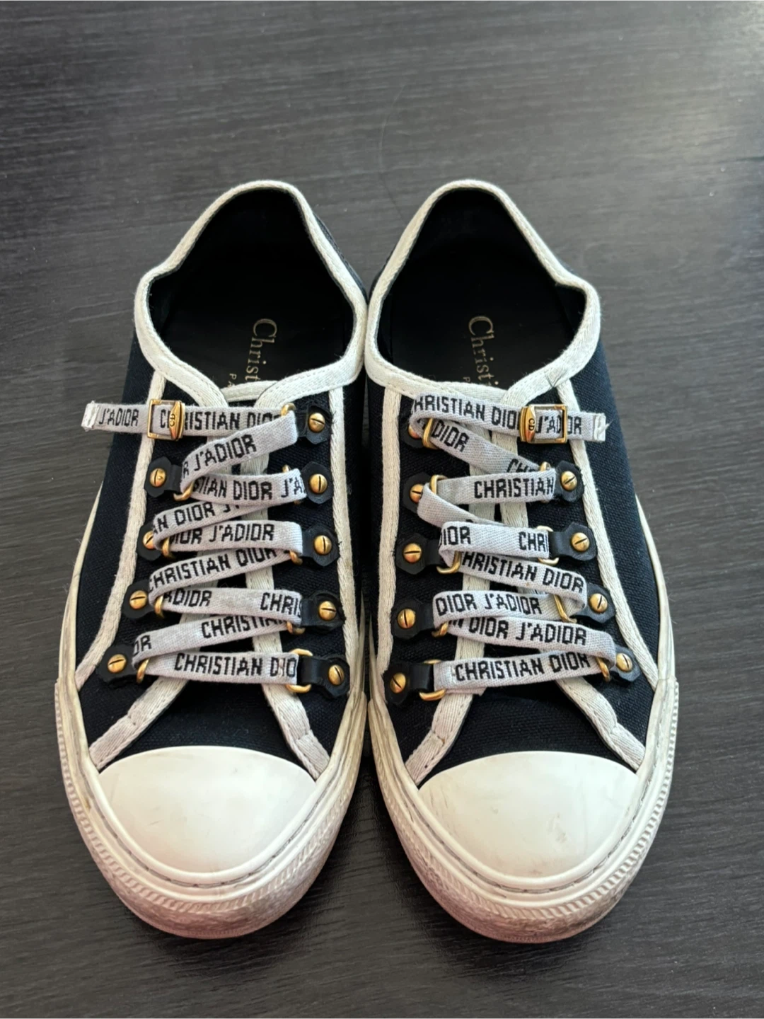 Dior Walk'n'DIOR Black Cotton Canvas Sneakers Size 36.5 - photo 2